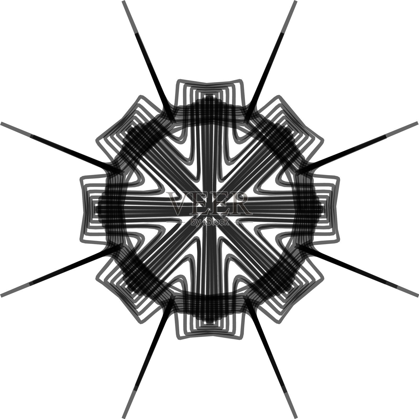 几何曼荼罗-径向圆形图案的图标插画图片素材