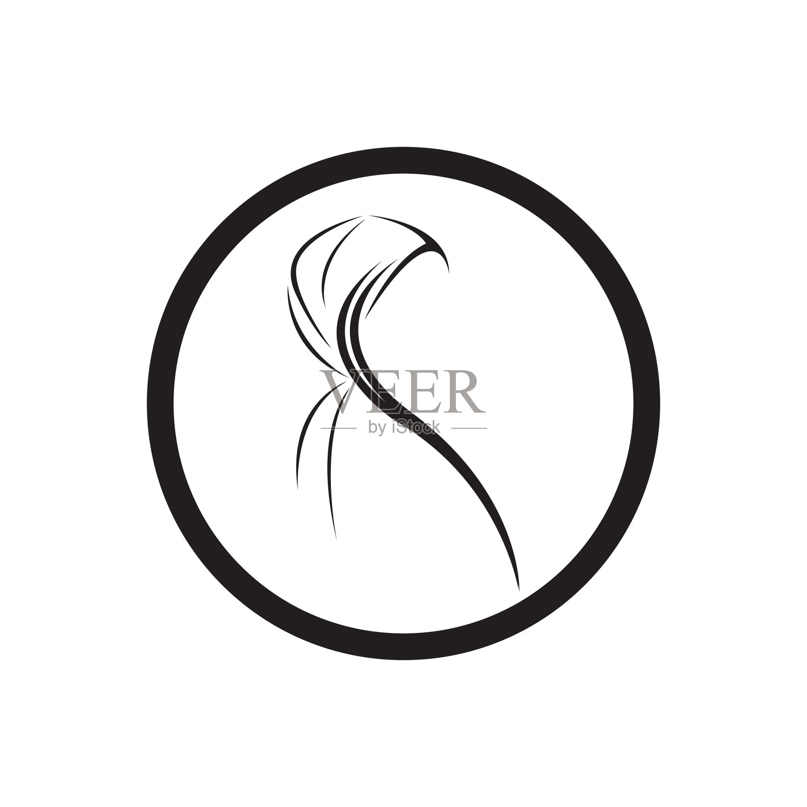 穆斯林头巾标志模板设计插画图片素材