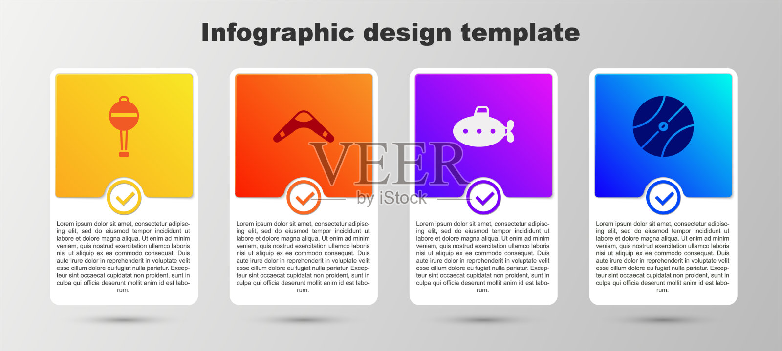 设置拨浪鼓,气球,回力棒,潜艇和图标素材