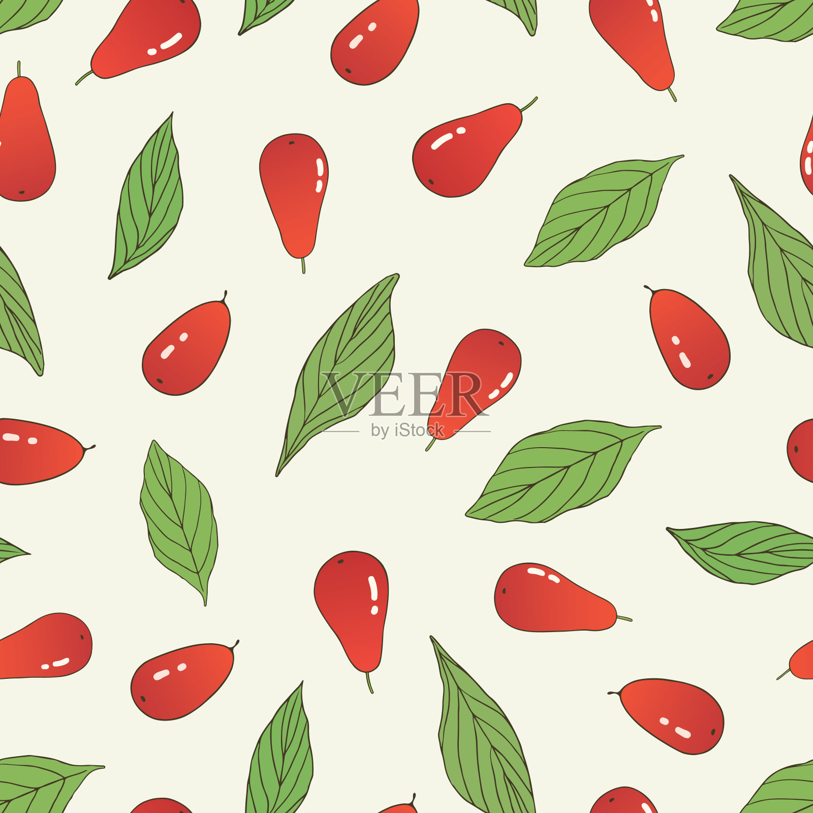 小檗属植物和Kizil-07插画图片素材