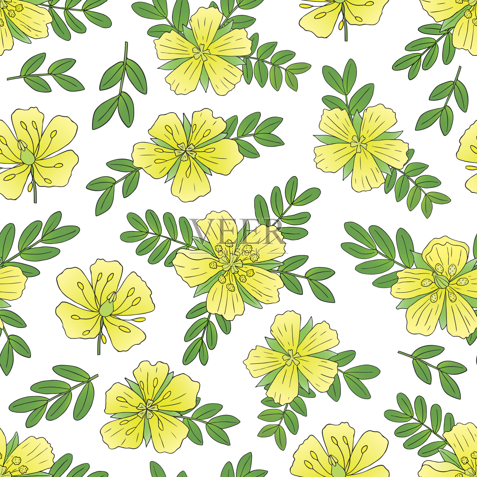 无缝隙花纹背景插画图片素材