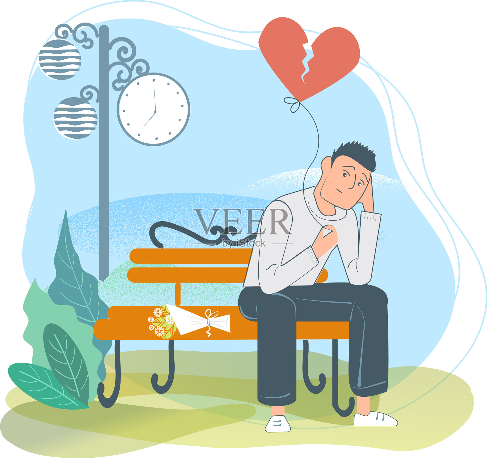 一个伤心欲绝的人设计元素图片