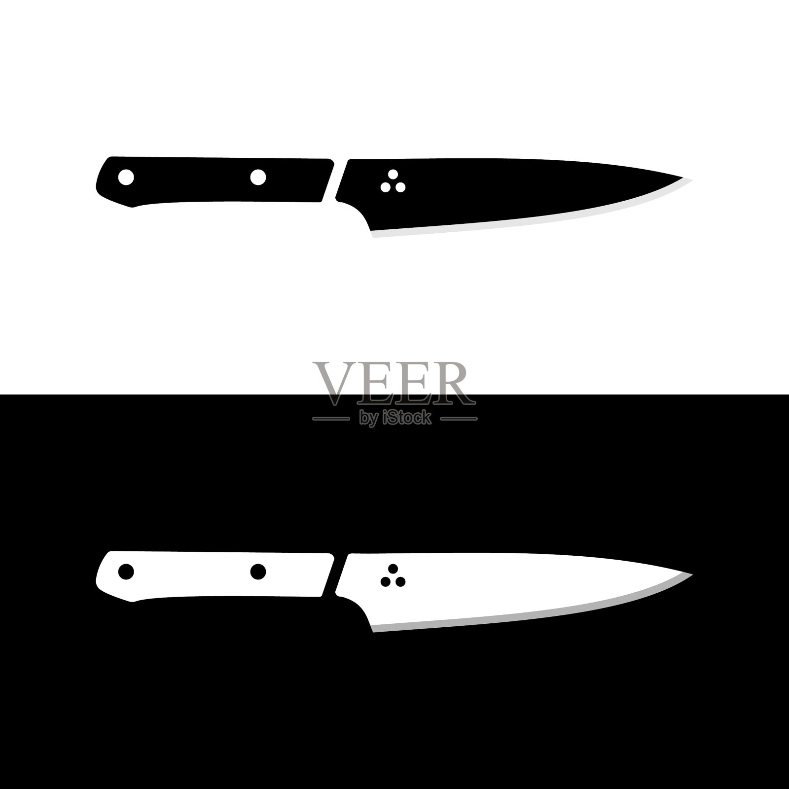 简单的传统菜刀剪影插画图片素材