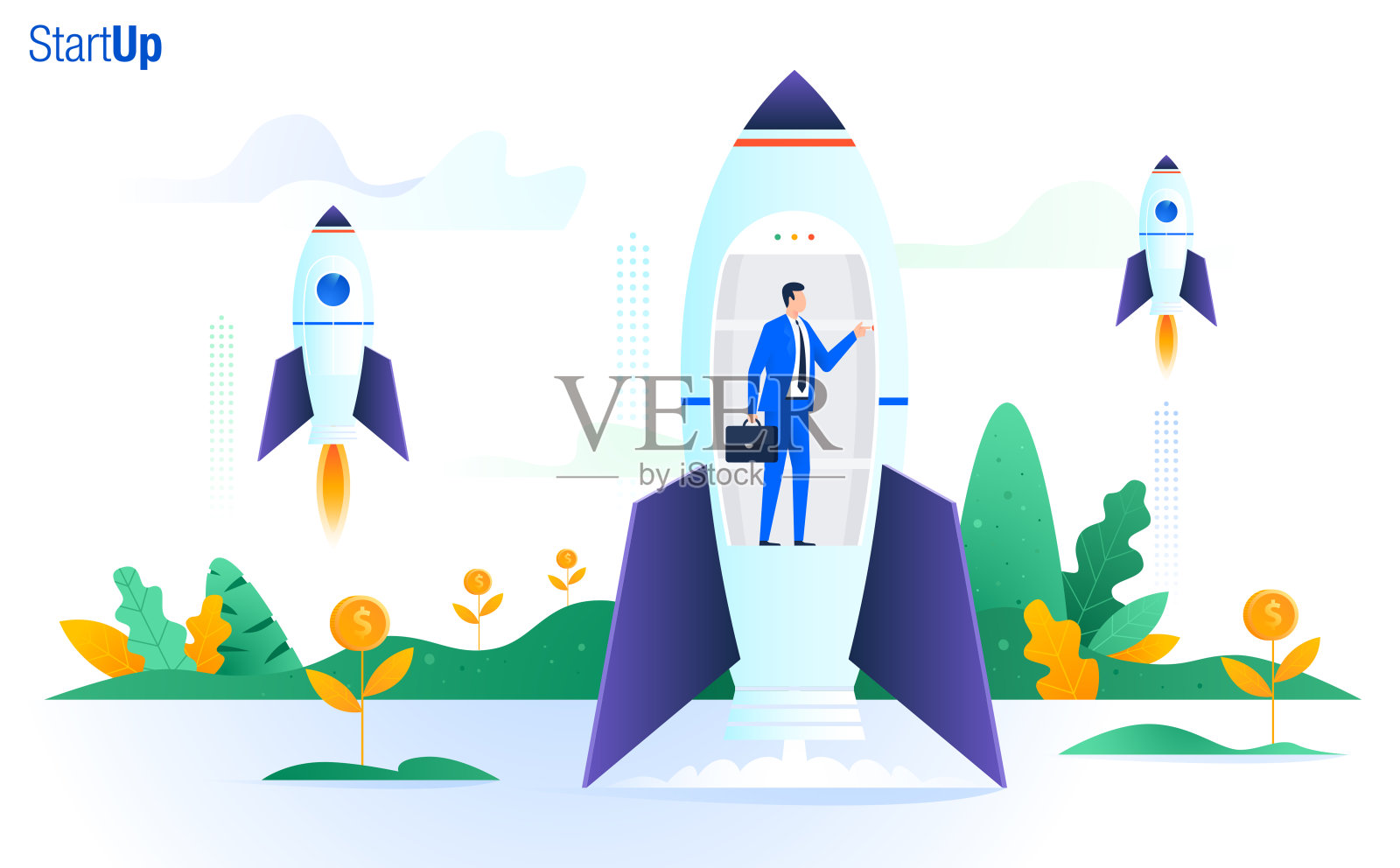 创业,团队合作插画图片素材