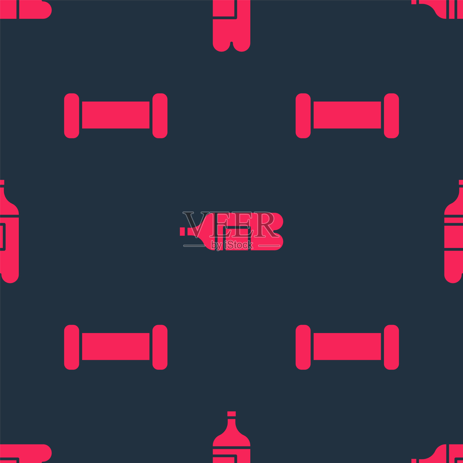 设置工业金属管和瓶装水图标素材