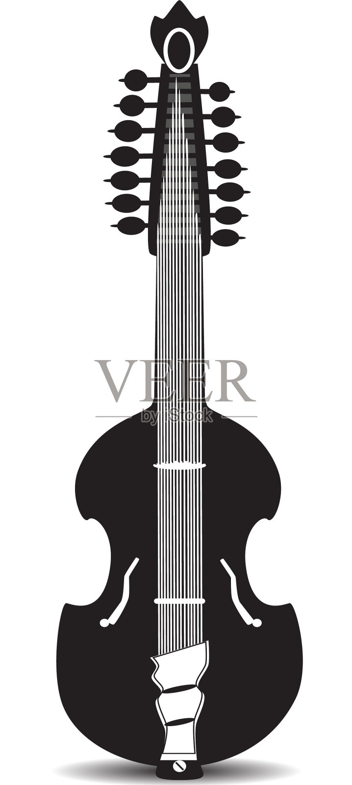 黑白中提琴设计元素图片