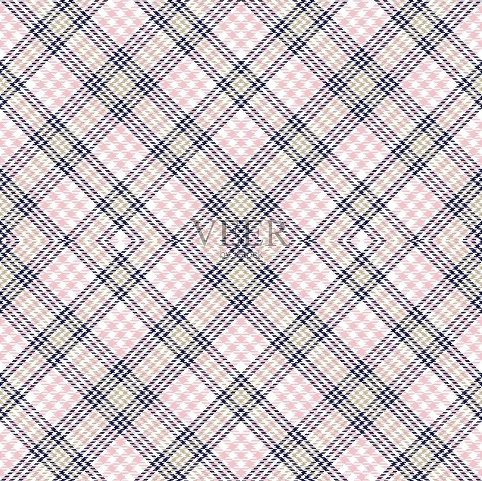 柔和的格子花呢格子纹理无缝插画图片素材