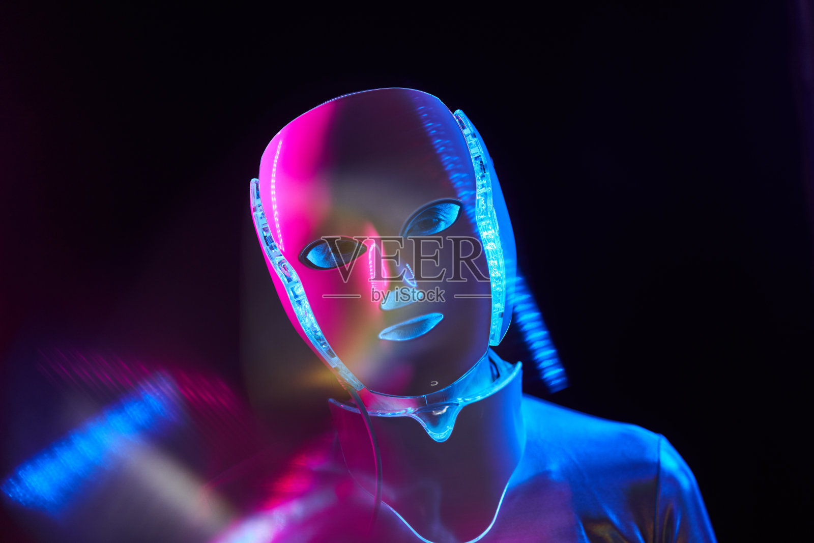 未来机器人的肖像。未来技术的概念。照片摄影图片