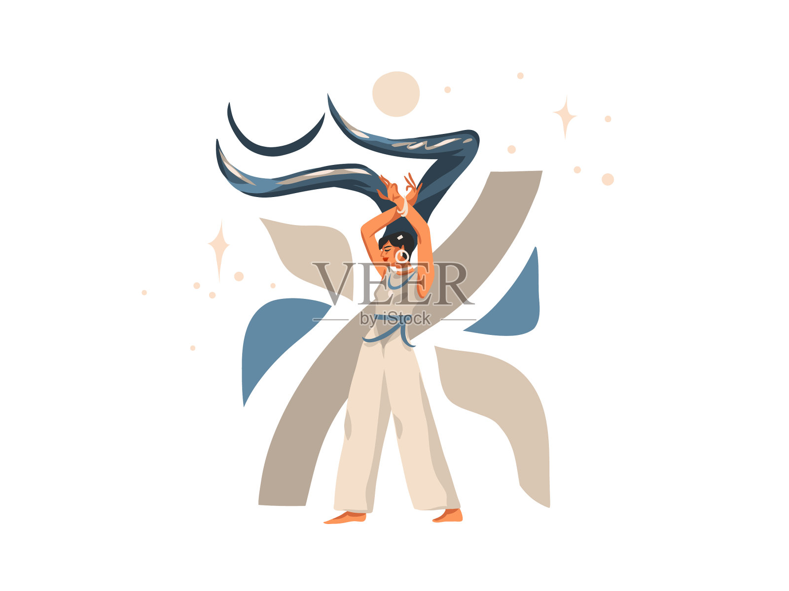 手绘股票抽象平面图形插画图片素材