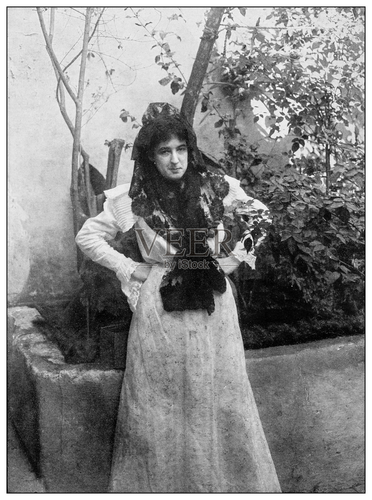 古董黑白照片:来自古巴卡德纳斯的女子照片摄影图片