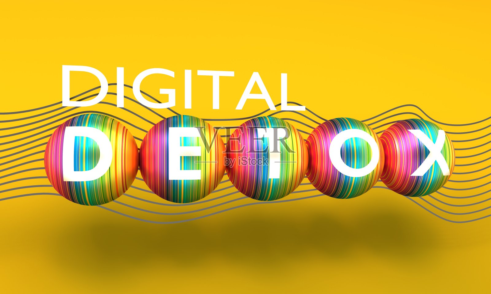 数字排毒概念插图。成瘾的设备。三维演示照片摄影图片