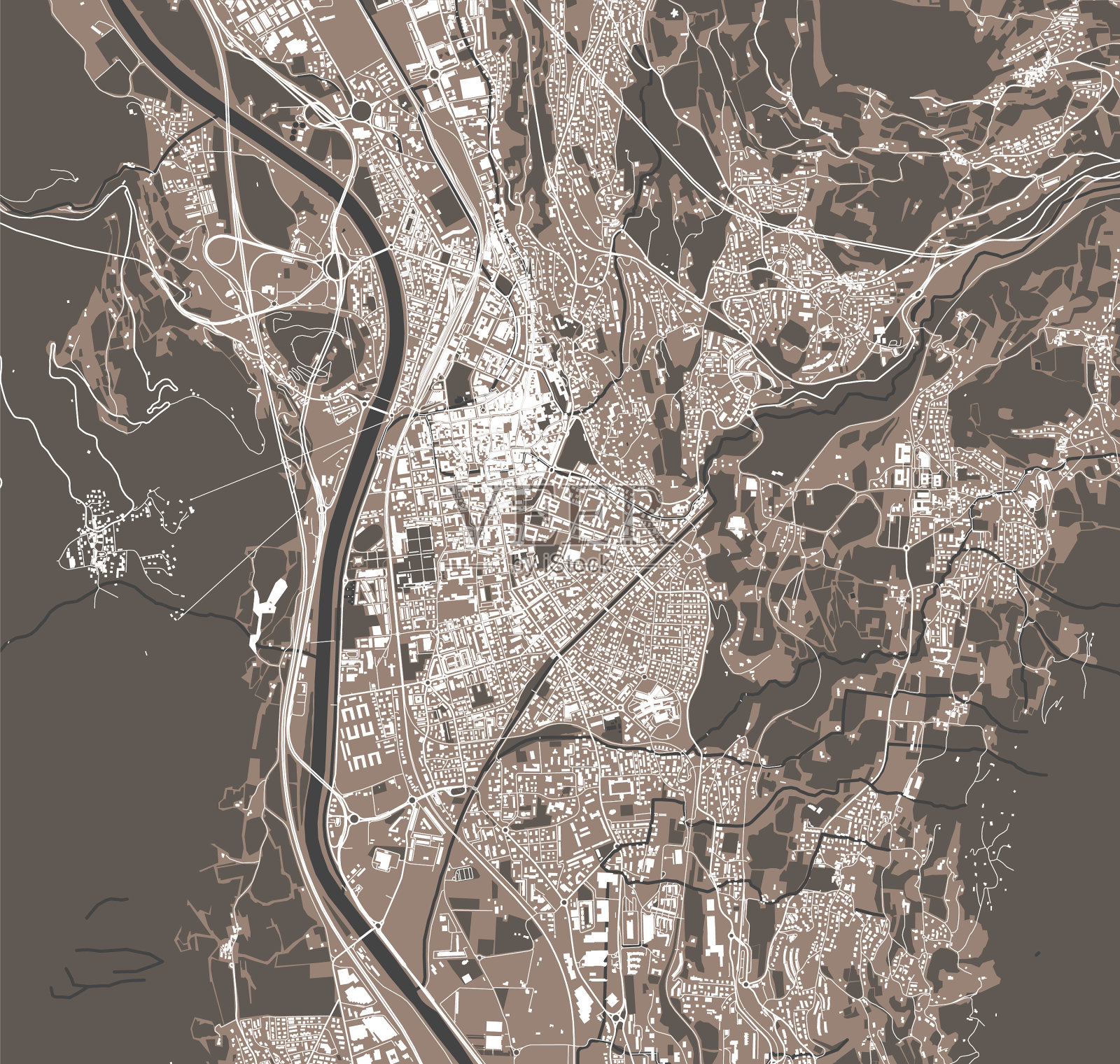 地图城市trento意大利插画图片素材