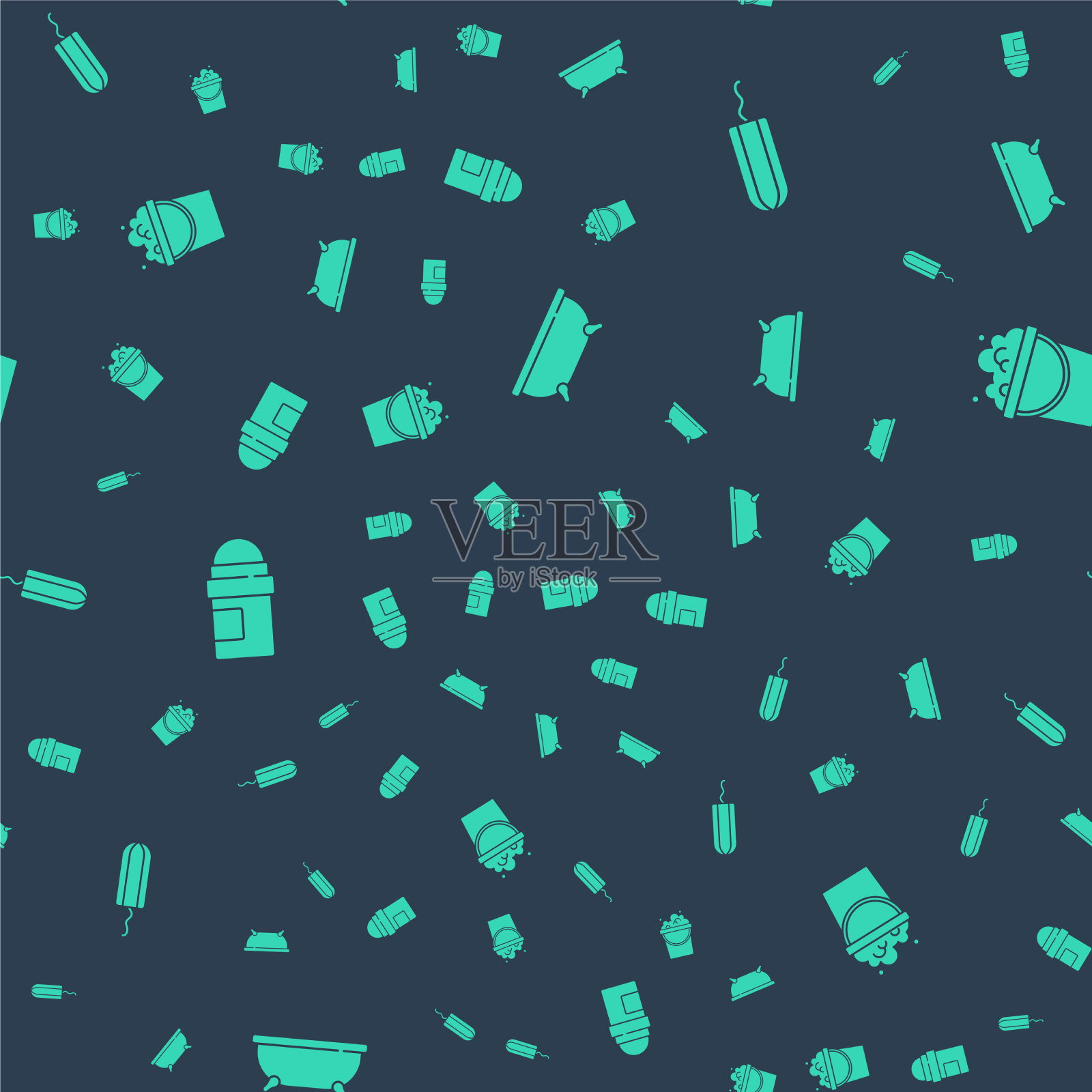 设置浴缸卫生棉条止汗剂图标素材