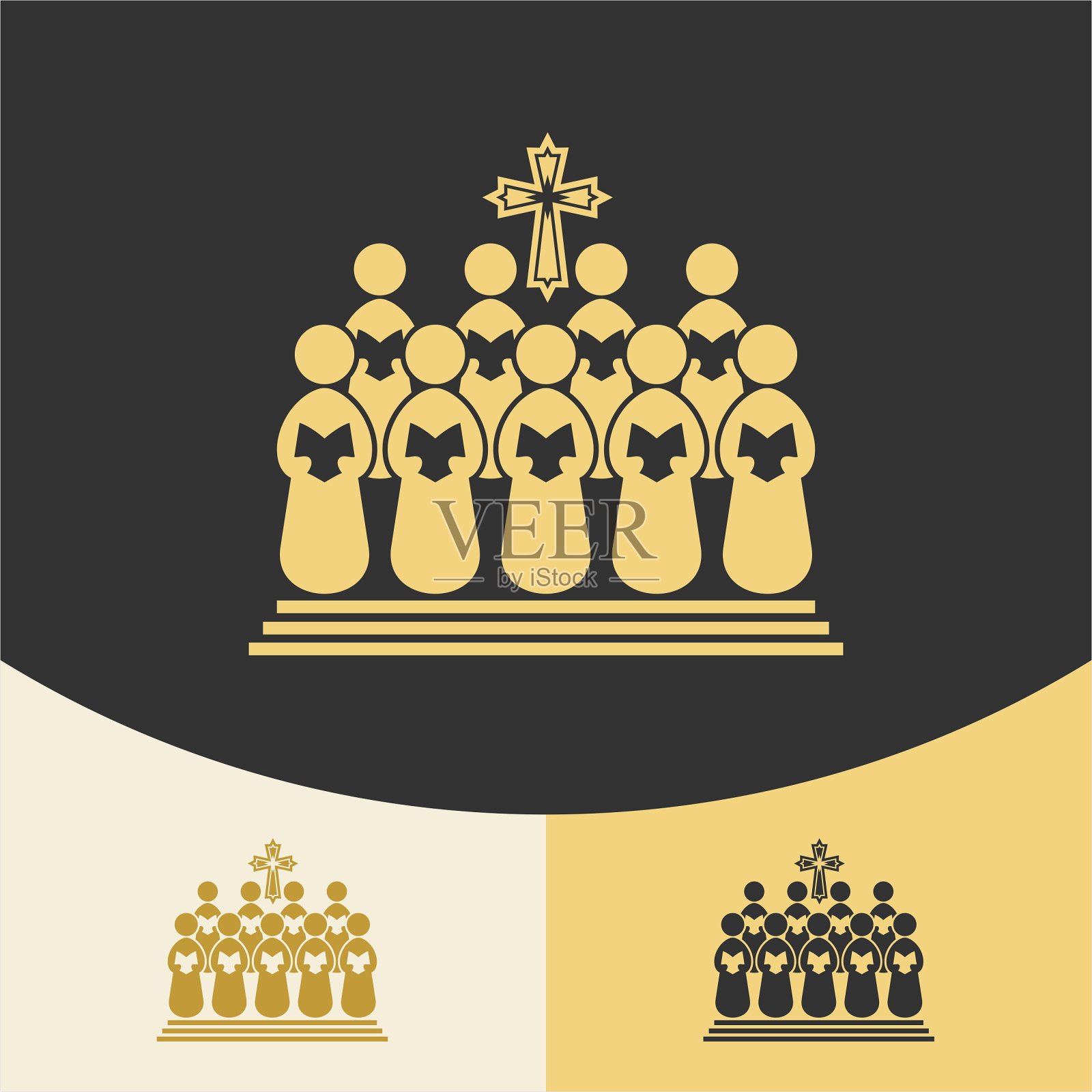 基督教教堂唱诗班的标志。插画图片素材