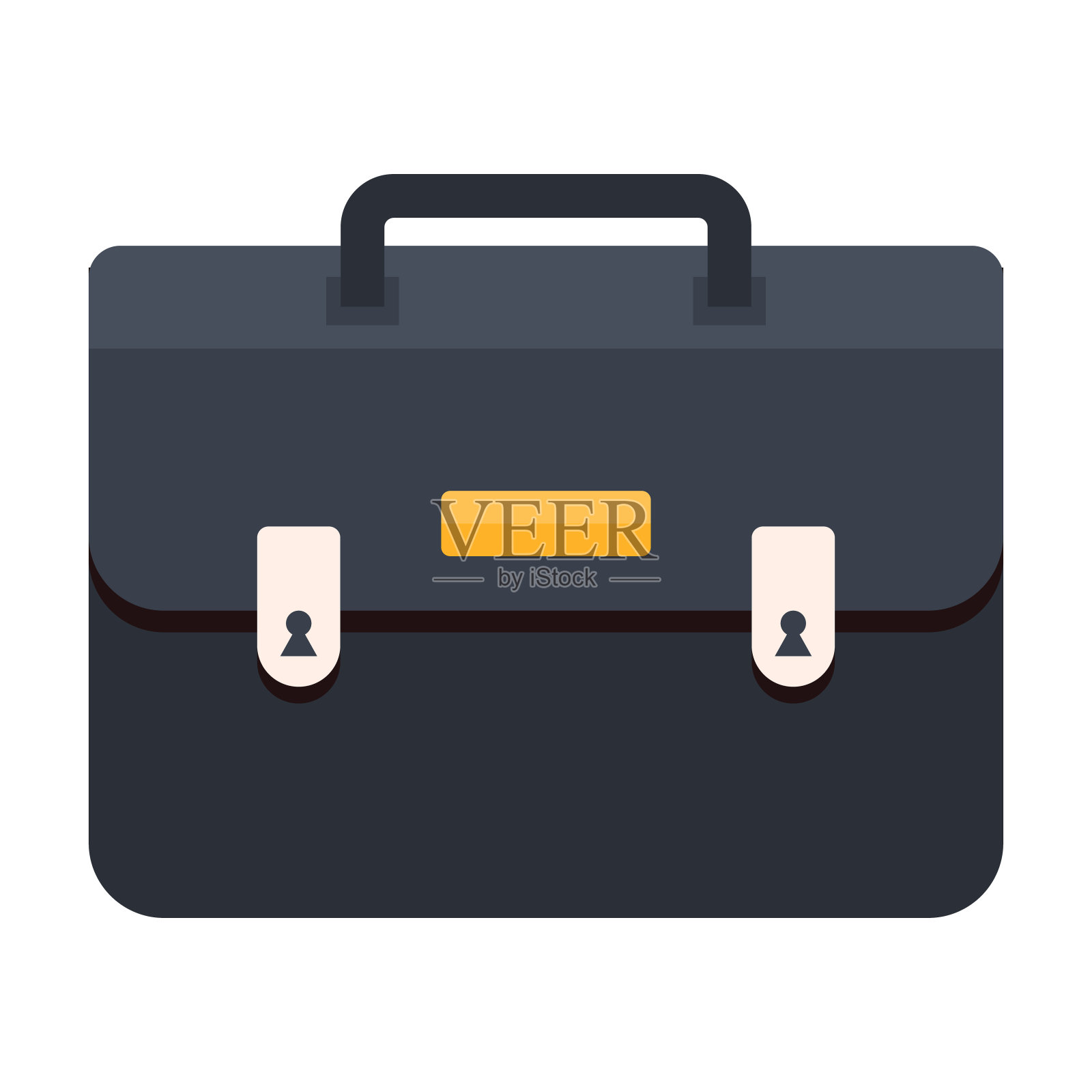 公文包矢量平面图标,商务包插画图片素材