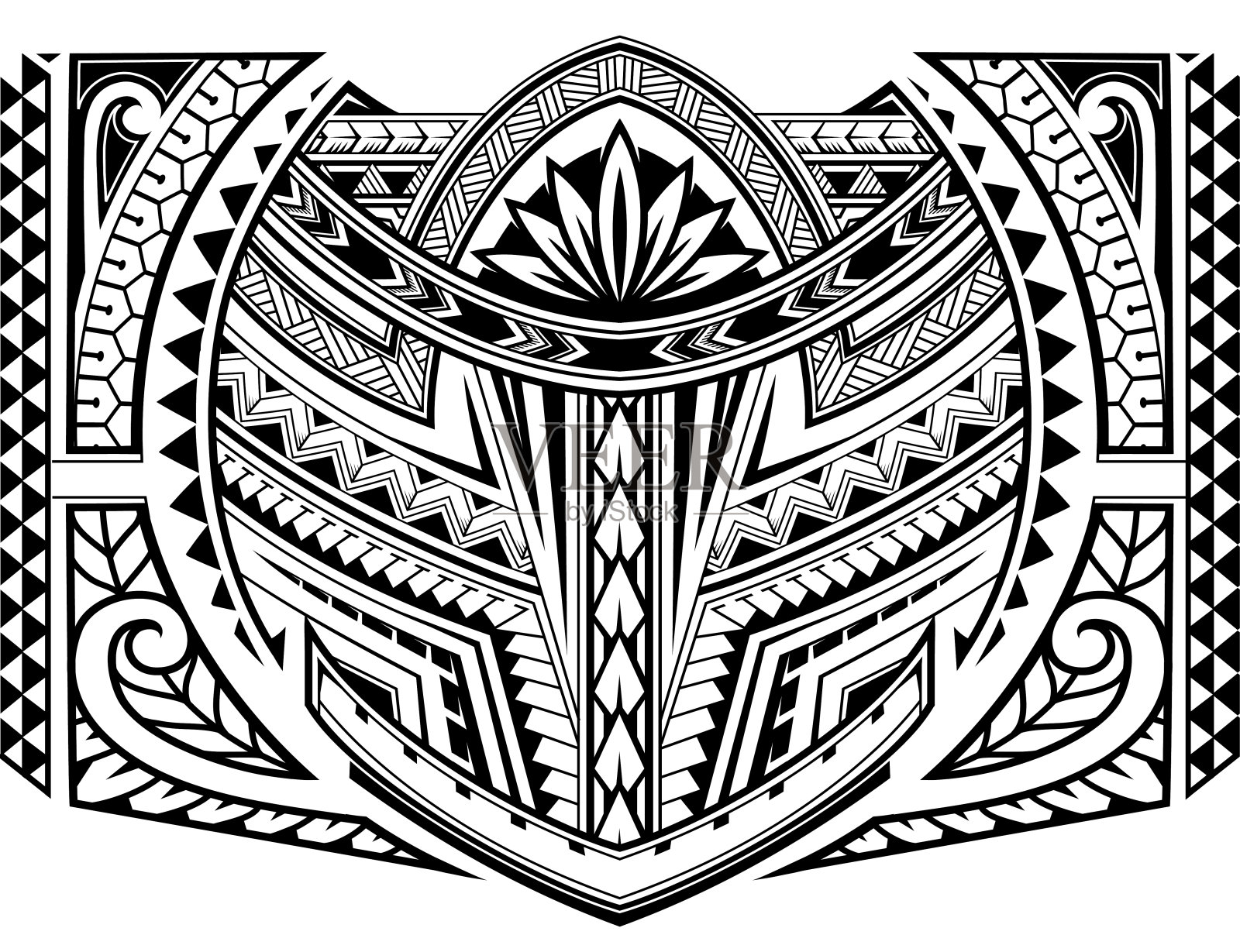 袖子纹身波利尼西亚风格插画图片素材
