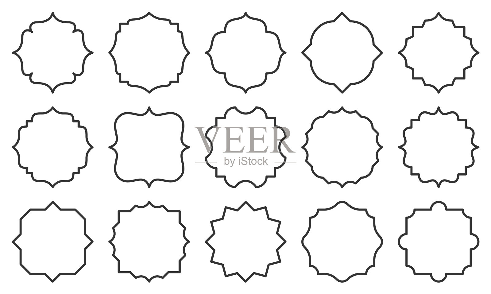 空白古董卡框架标签复古价格标签集图标素材