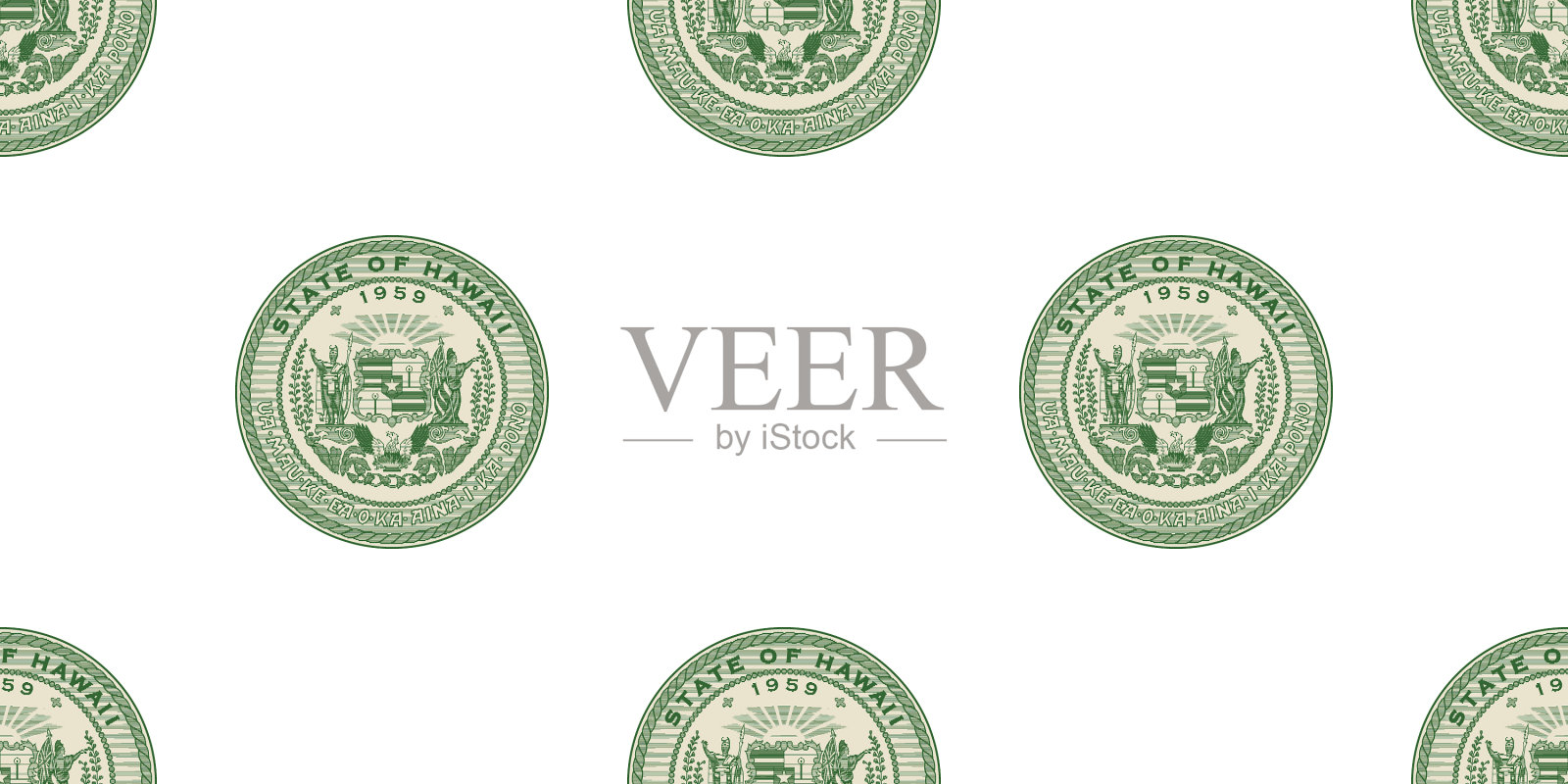 无缝图案绿色外套臂膀夏威夷插画图片素材