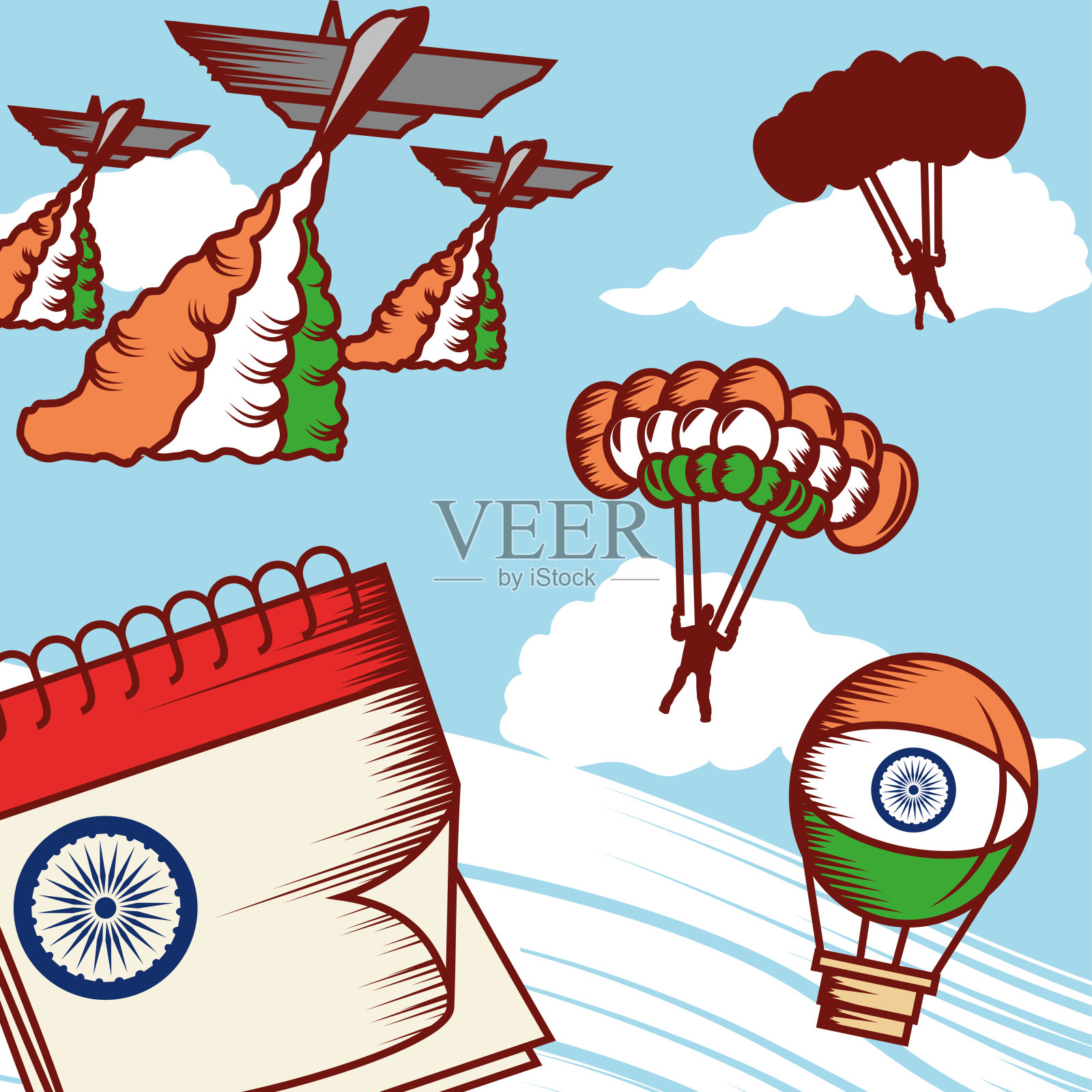 印度独立事件插画图片素材