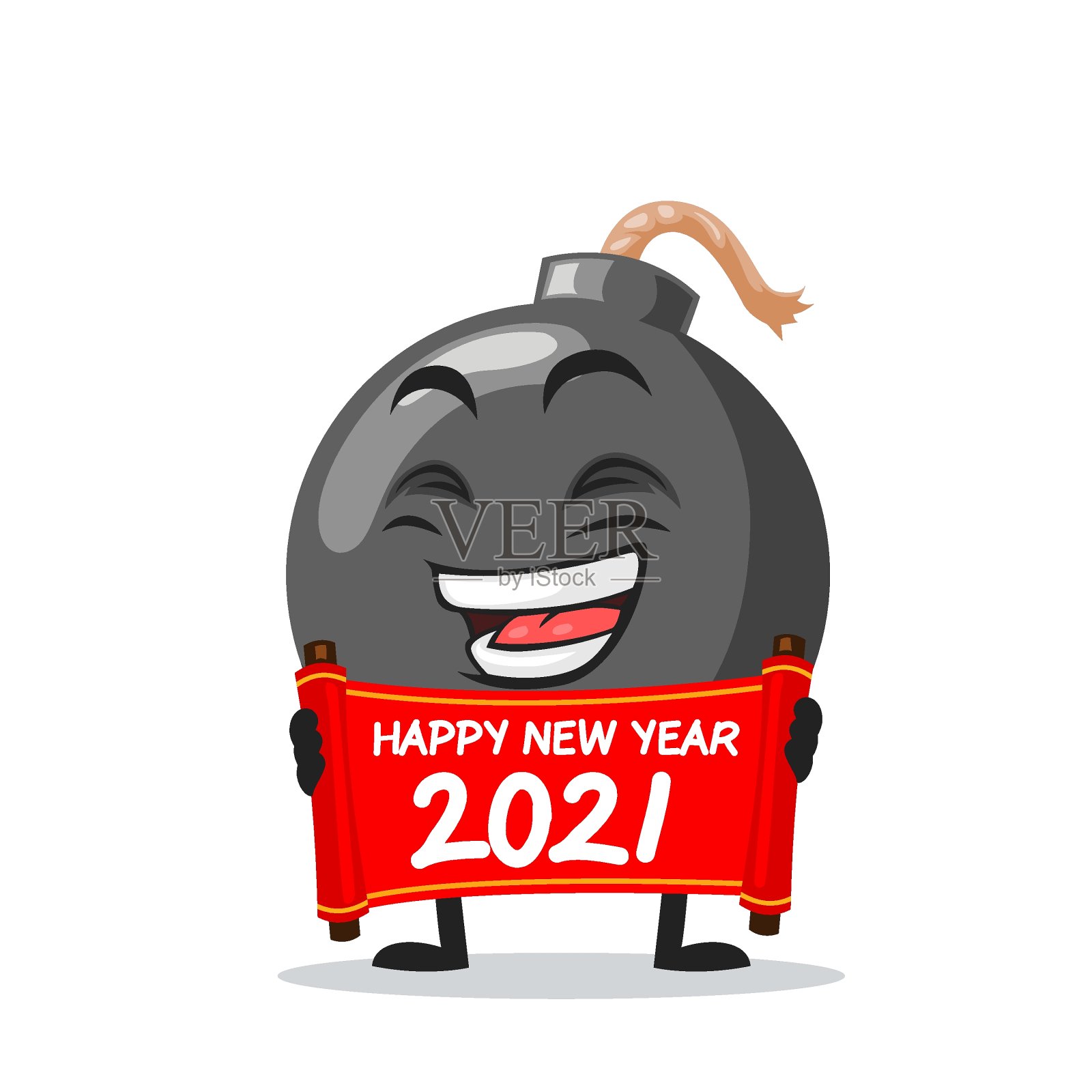 吉祥物炸弹人物的矢量插图插画图片素材