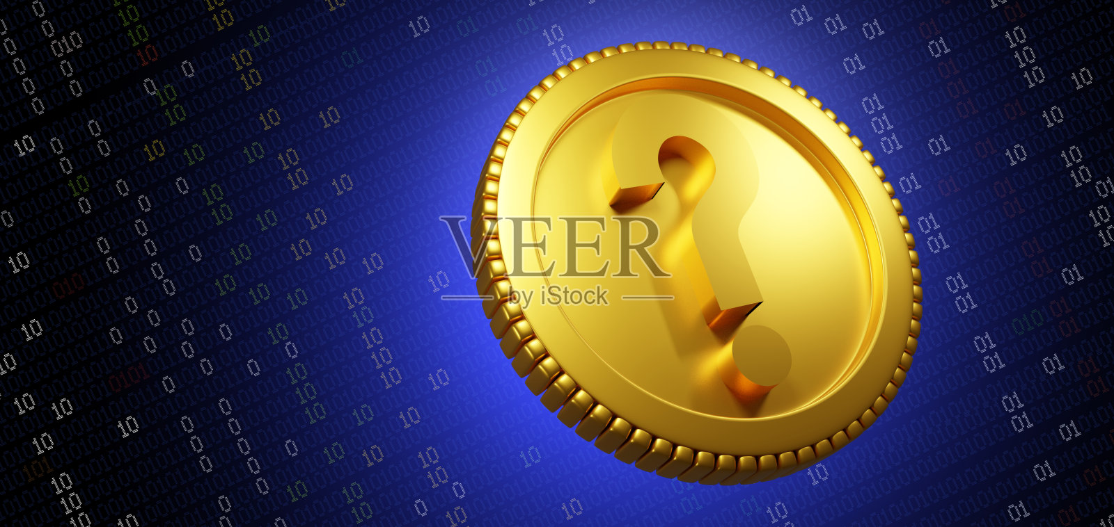 加密货币和加密货币问题和投资不确定性作为风险投资虚拟区块链货币与代表比特币的金币和各种货币代码背景3D渲染照片摄影图片