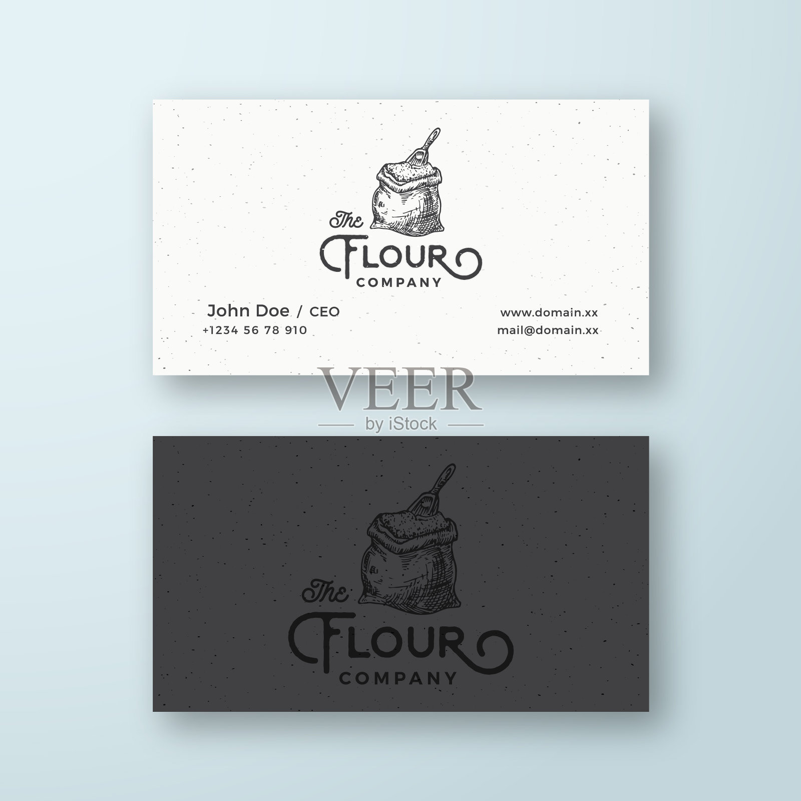 面粉公司抽象标志和业务插画图片素材