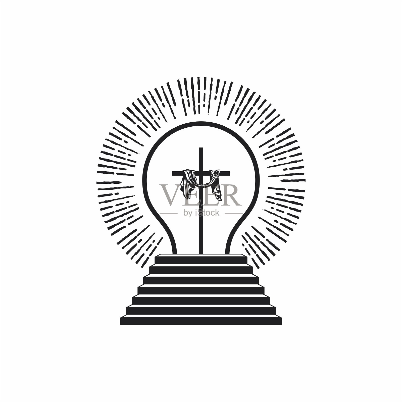 教堂的标志。基督教的象征。走上耶稣基督的十字架。插画图片素材