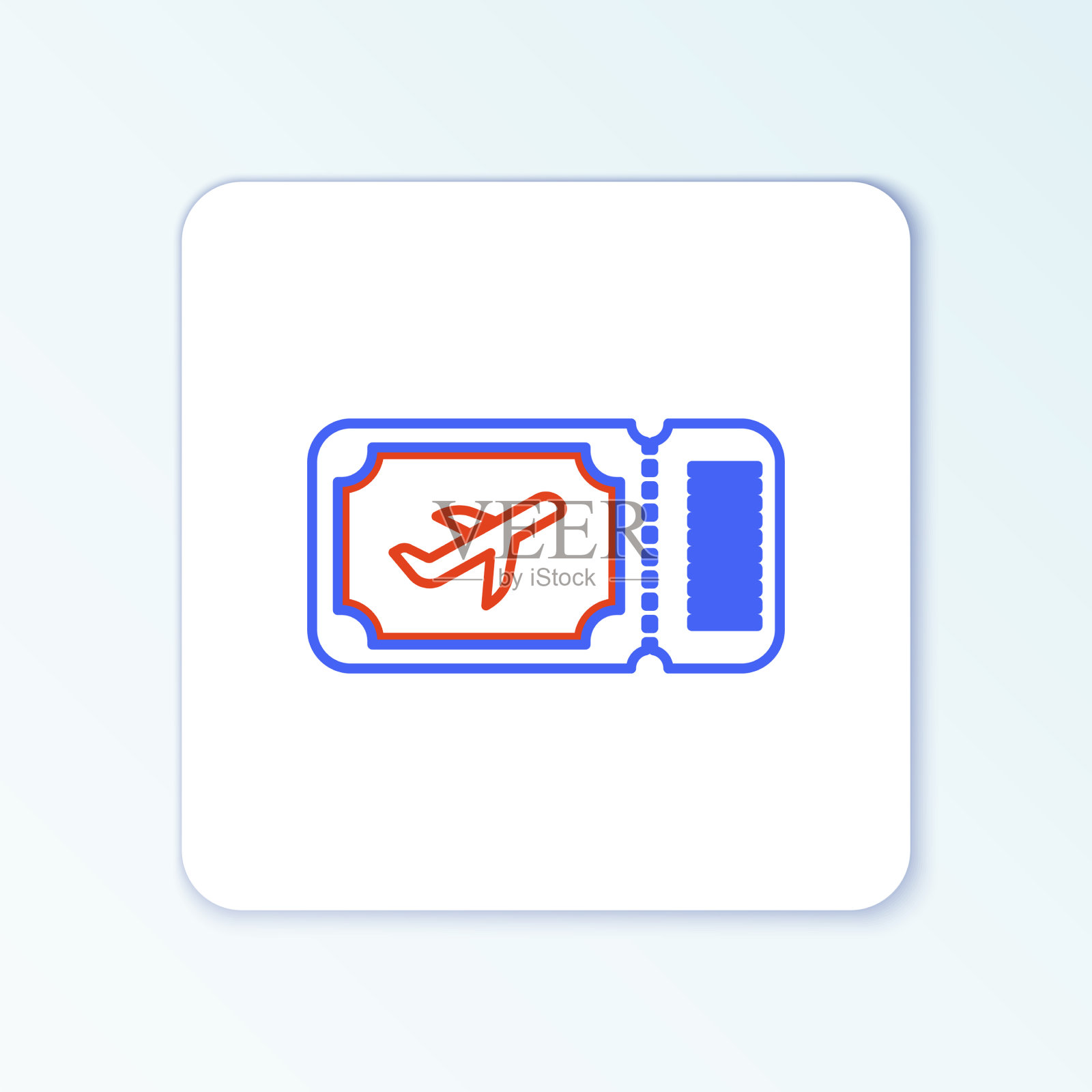 航线机票图标孤立在白色上图标素材