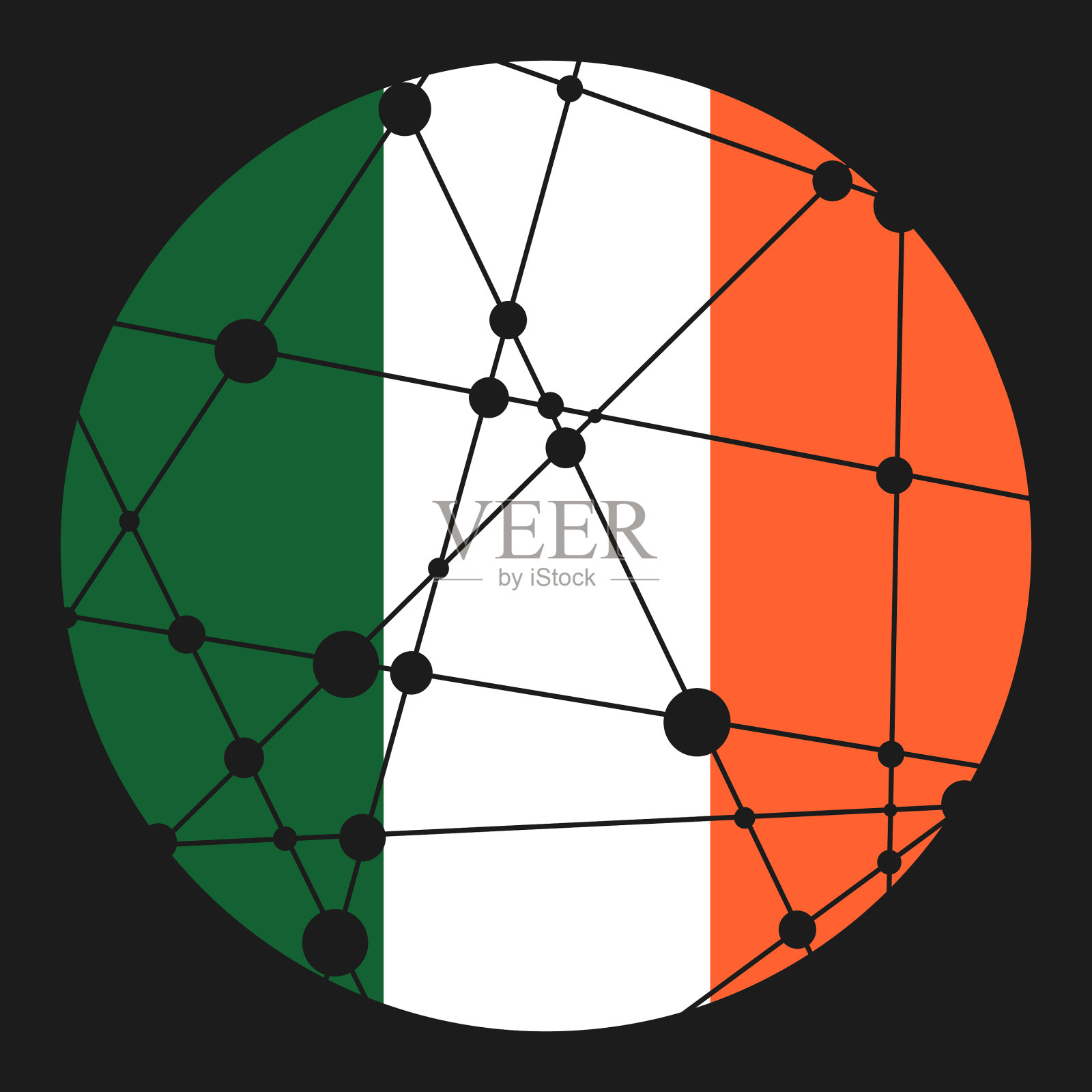 爱尔兰国旗的概念插画图片素材