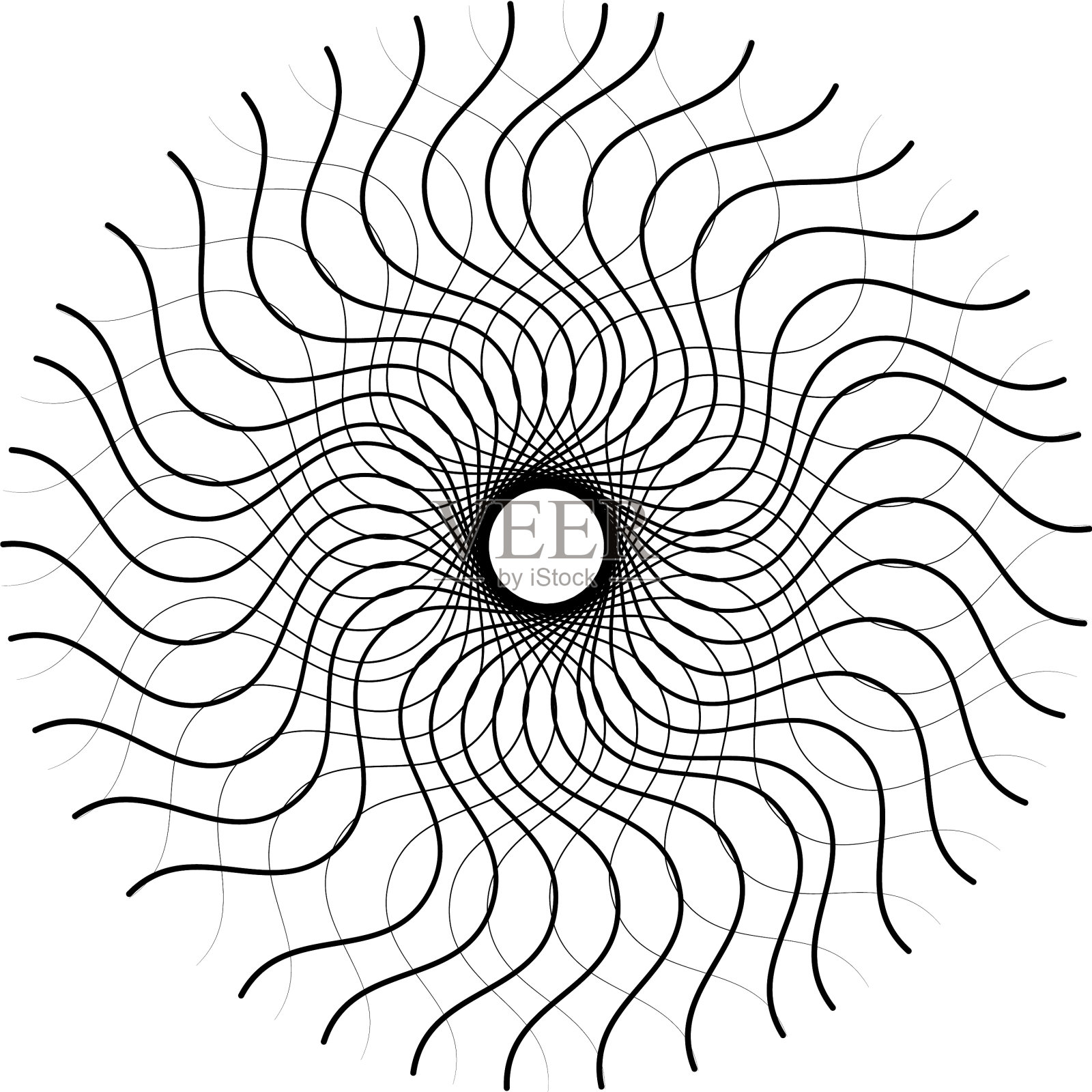 辐射式抽象图案曼荼罗插画图片素材