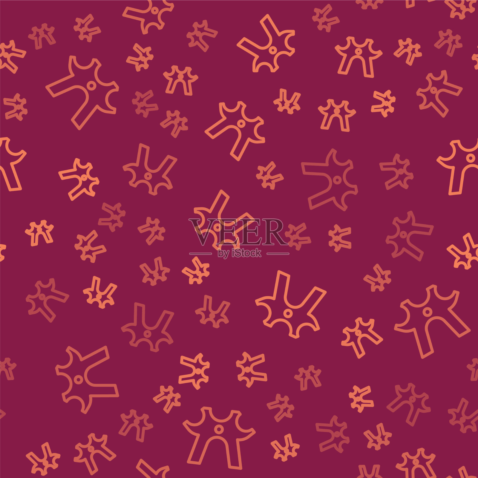 棕色线台球休息图标隔离无缝插画图片素材