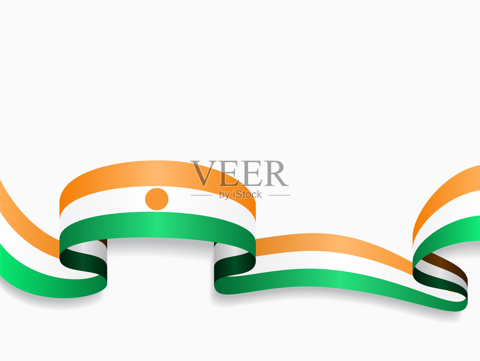 尼日尔旗帜波浪抽象背景插画图片素材