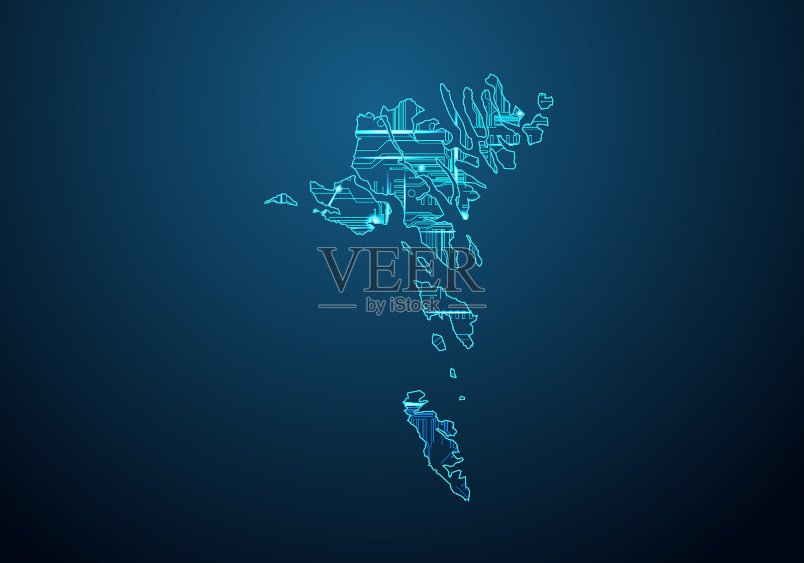 抽象的未来地图法罗岛电路插画图片素材