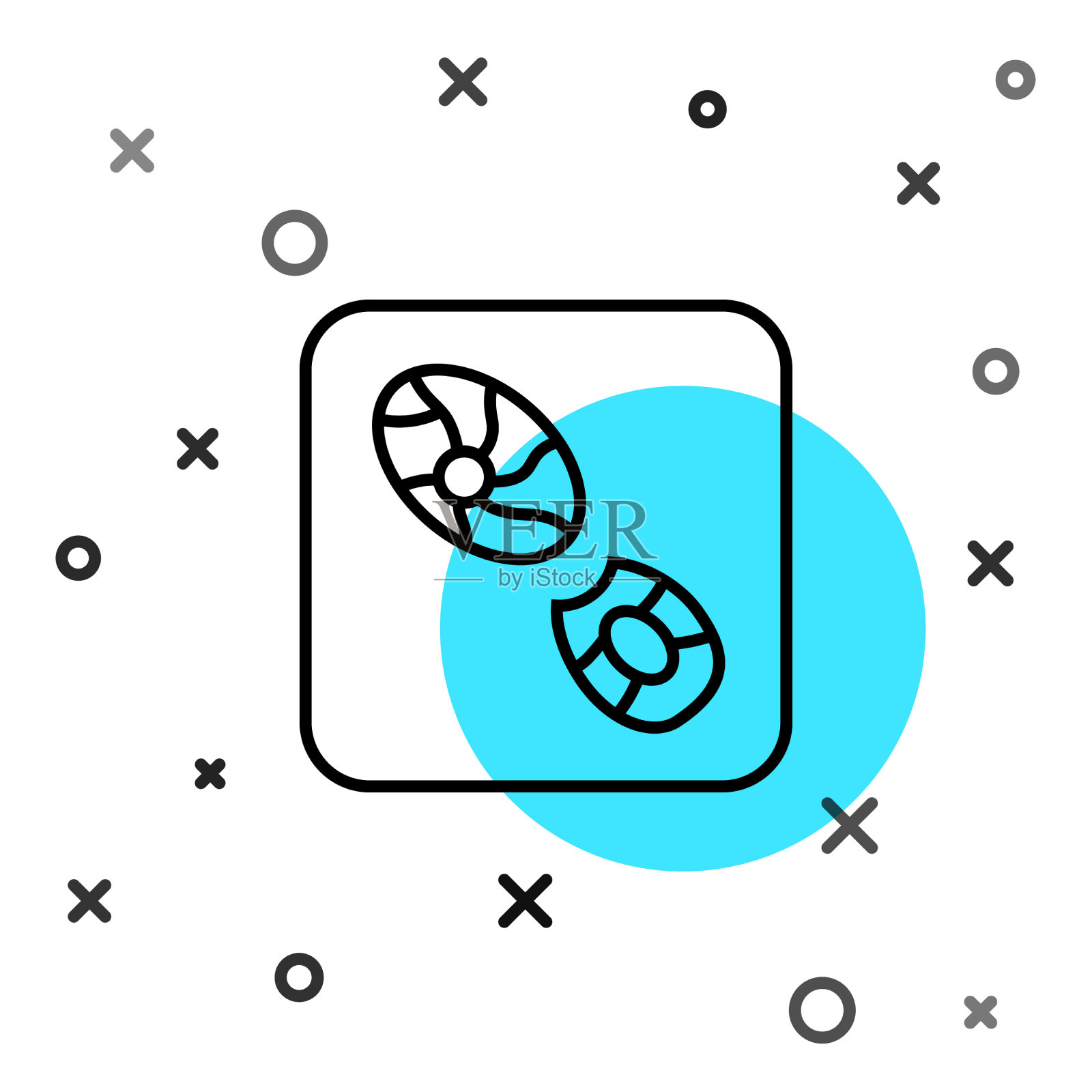 黑线人类脚印鞋图标孤立上图标素材