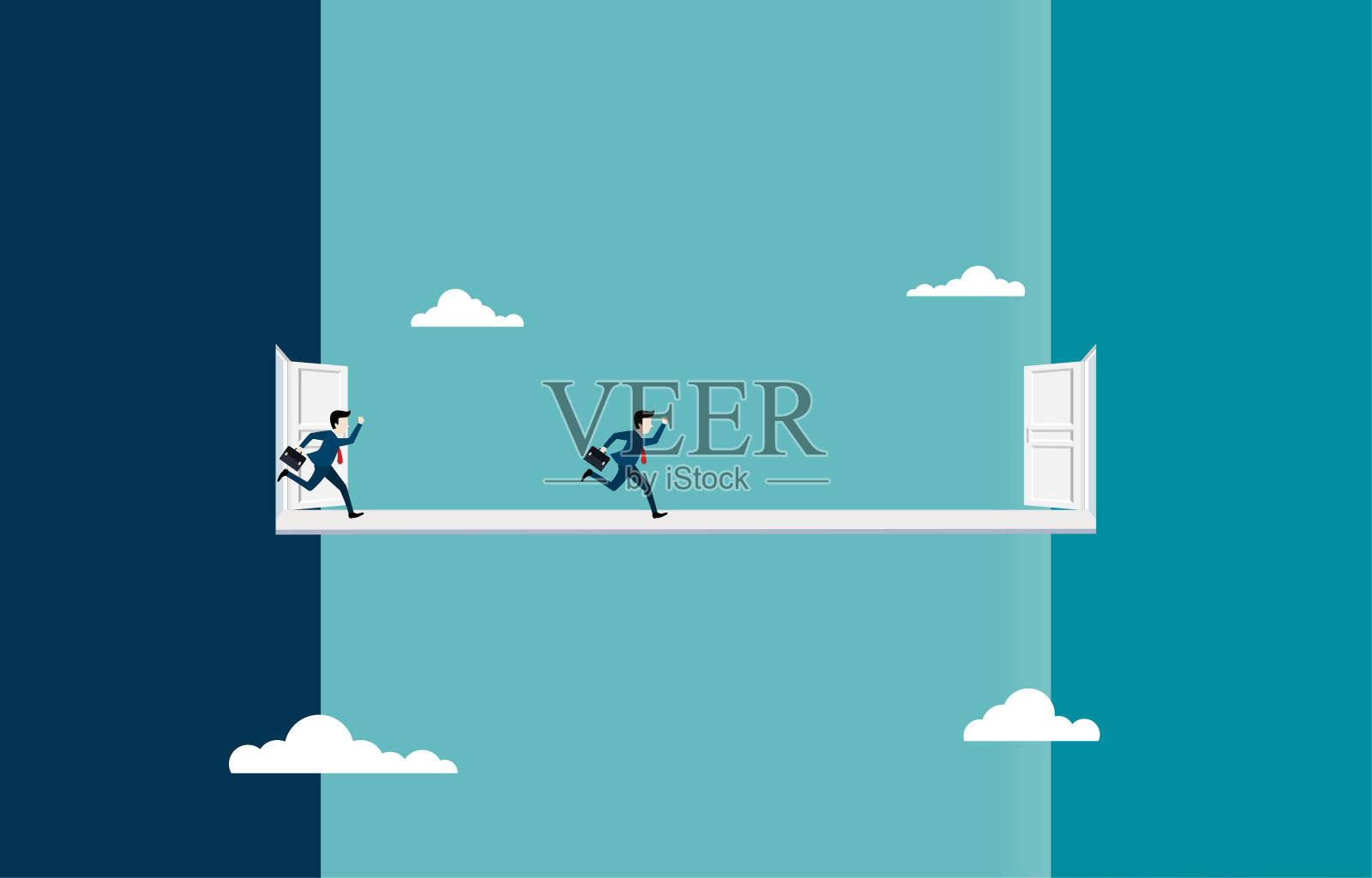 商人们纷纷奔向新的职业机会插画图片素材