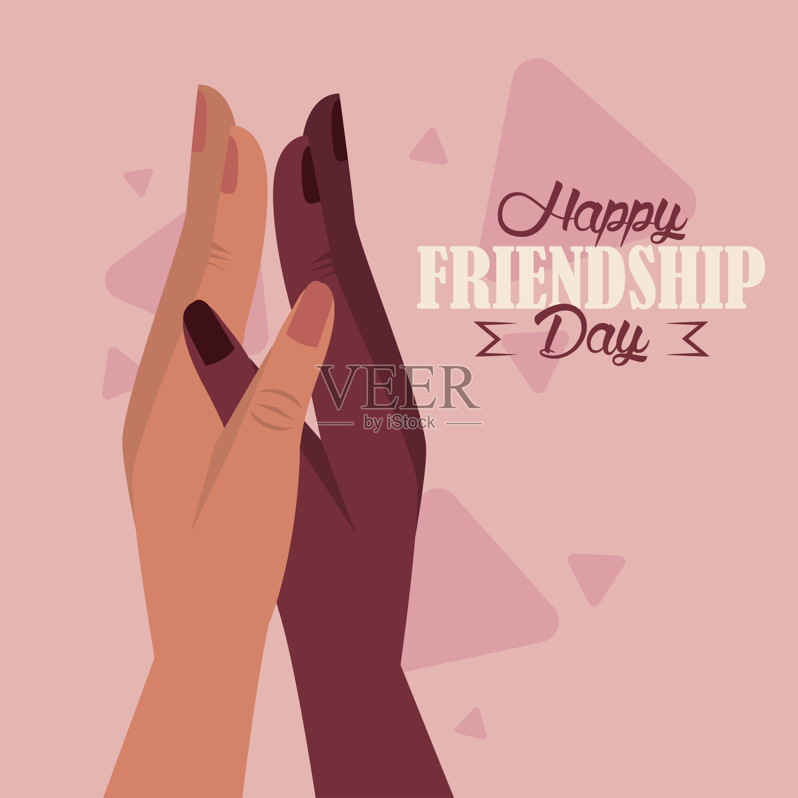 友谊日明信片插画图片素材