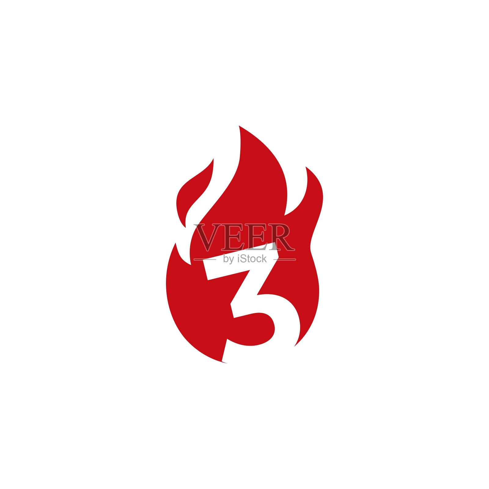 3数字火焰火焰矢量图标说明设计元素图片