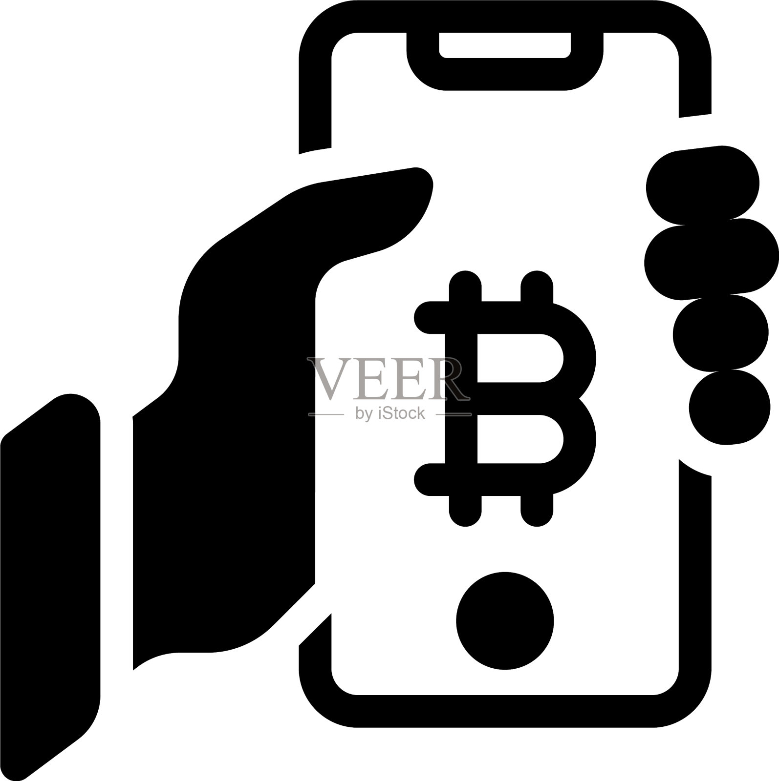 比特币移动支付插画图片素材