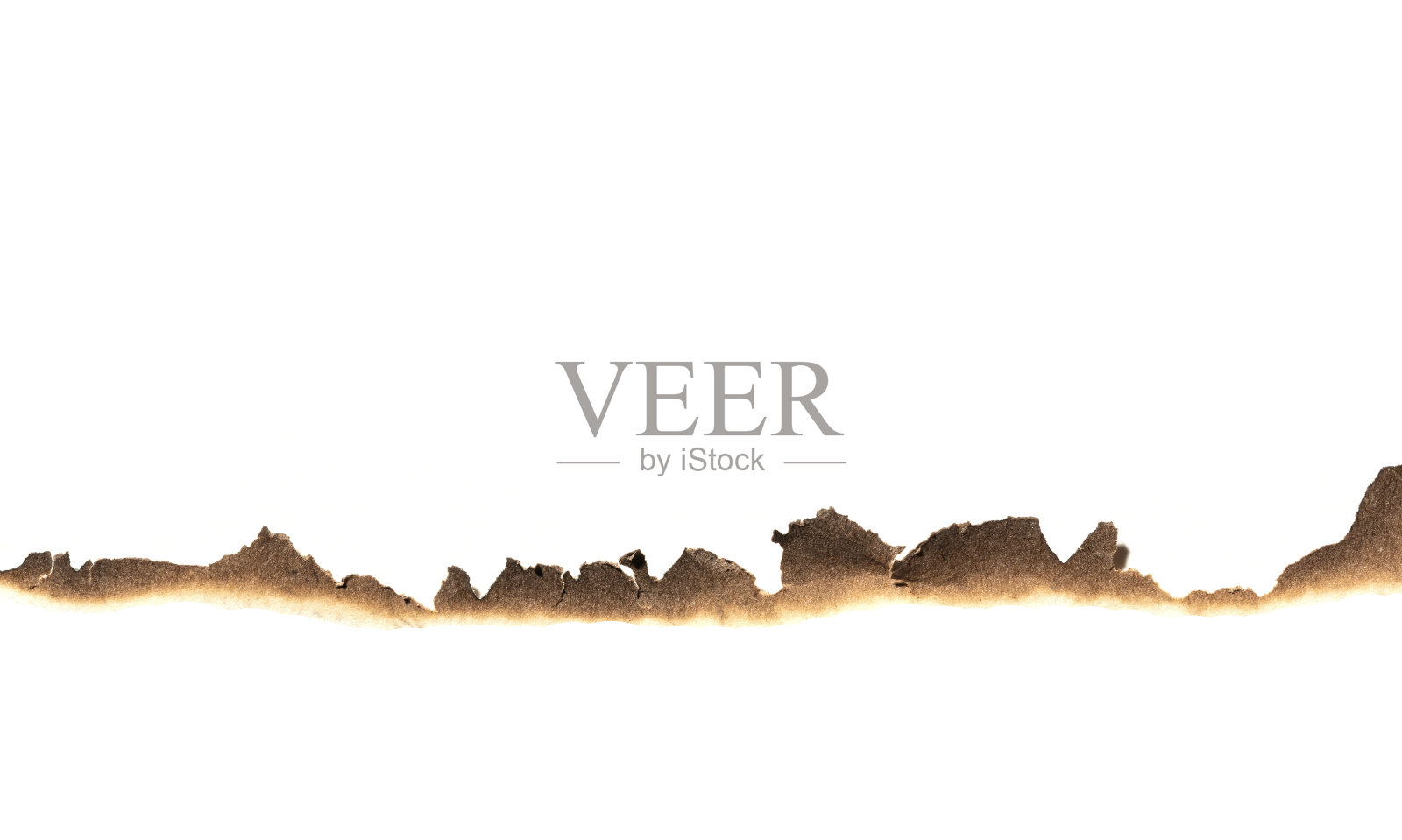 烧焦的纸边缘孤立在白色背景上照片摄影图片