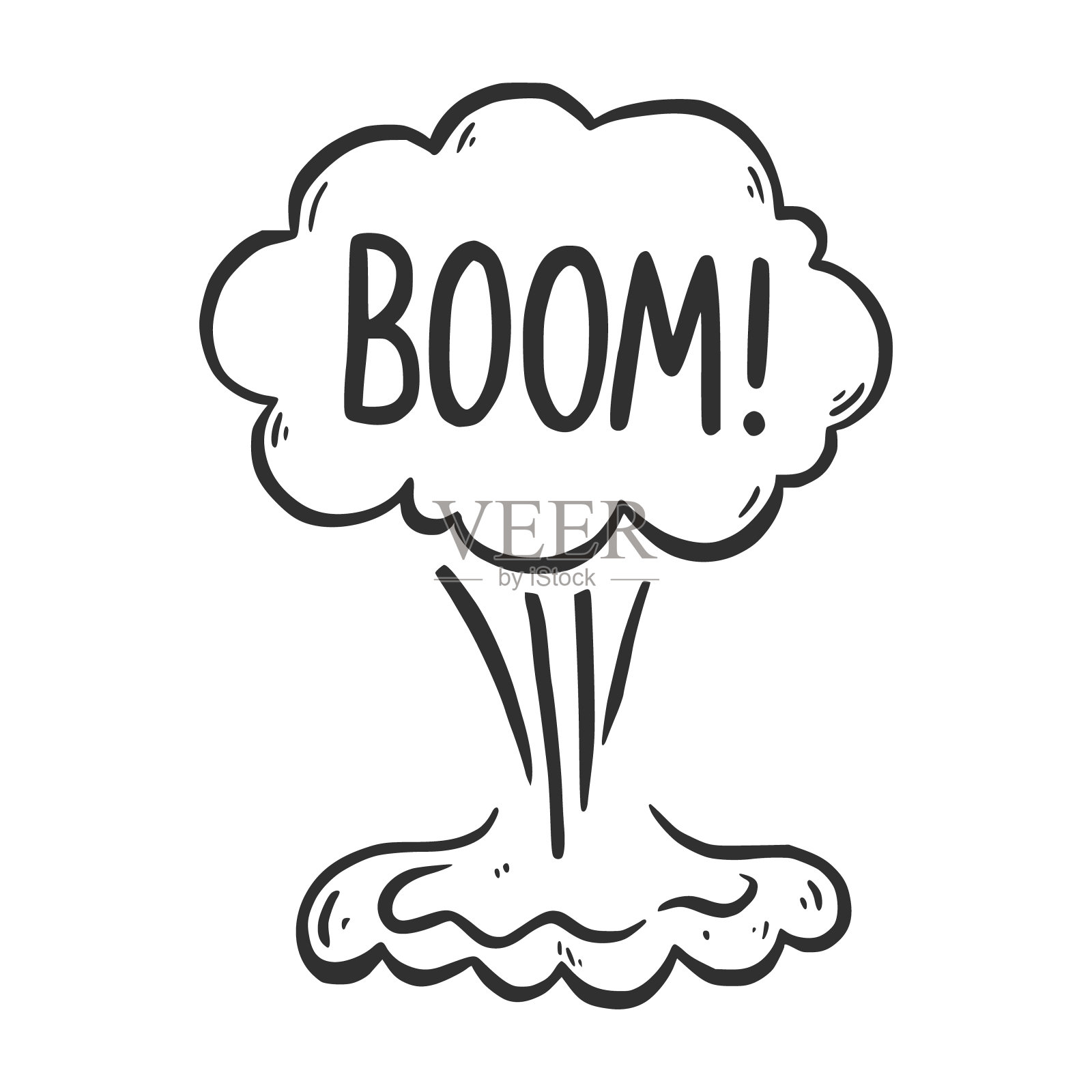 手绘云语音泡泡元素插画图片素材