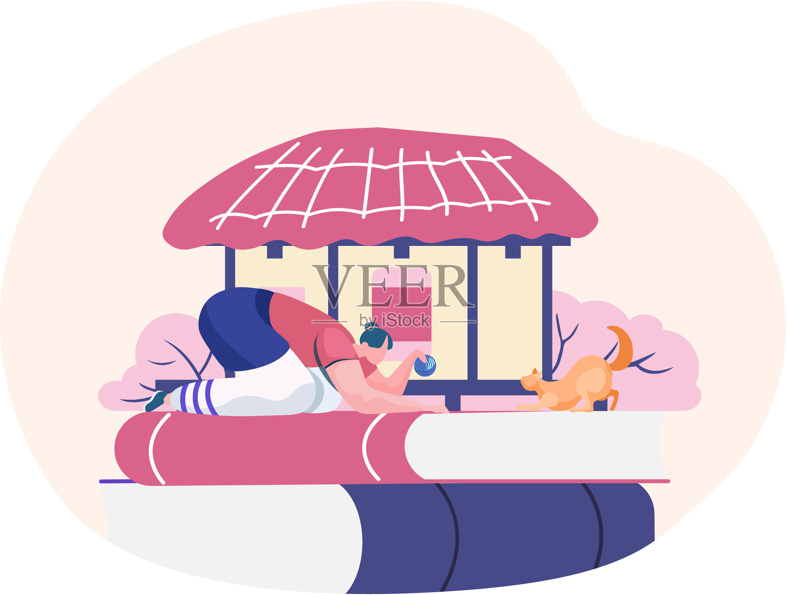 惠康到韩国济州岛的传统插画图片素材