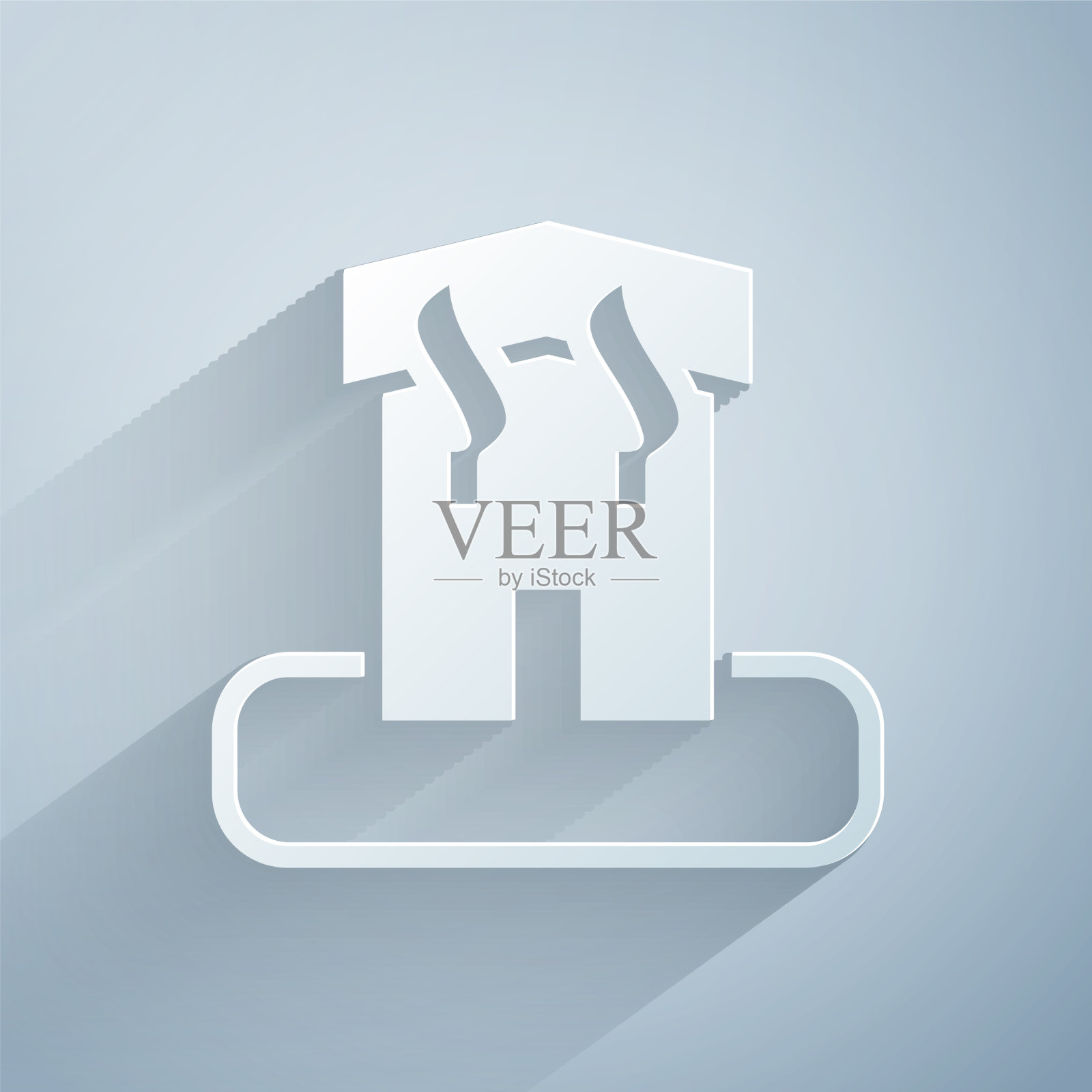 剪纸纵火家图标孤立在灰色插画图片素材