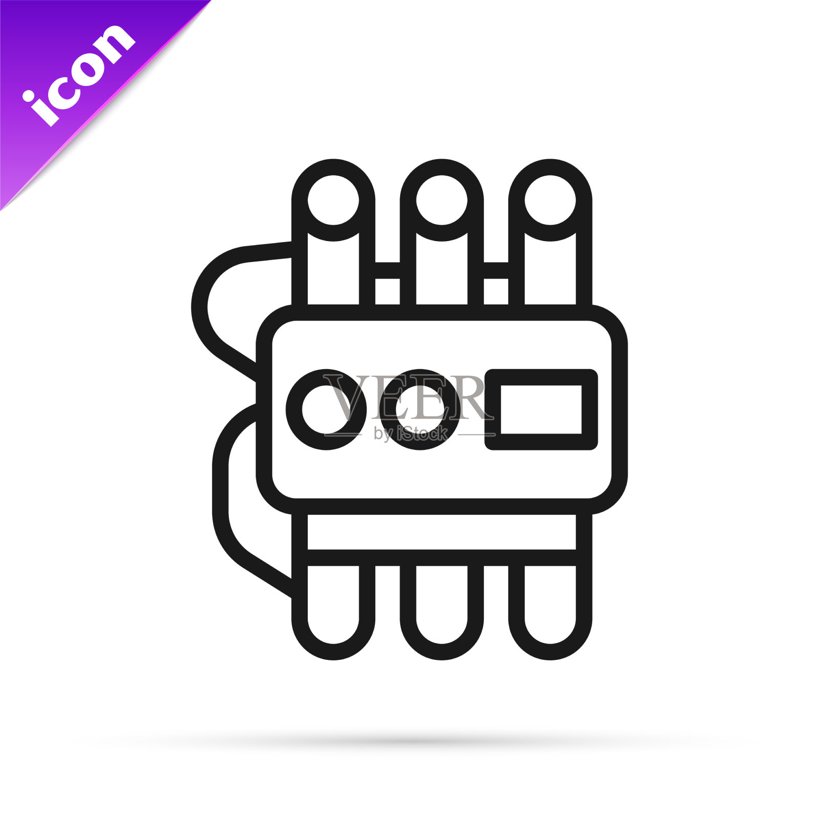 黑线引爆炸药杆和计时器插画图片素材