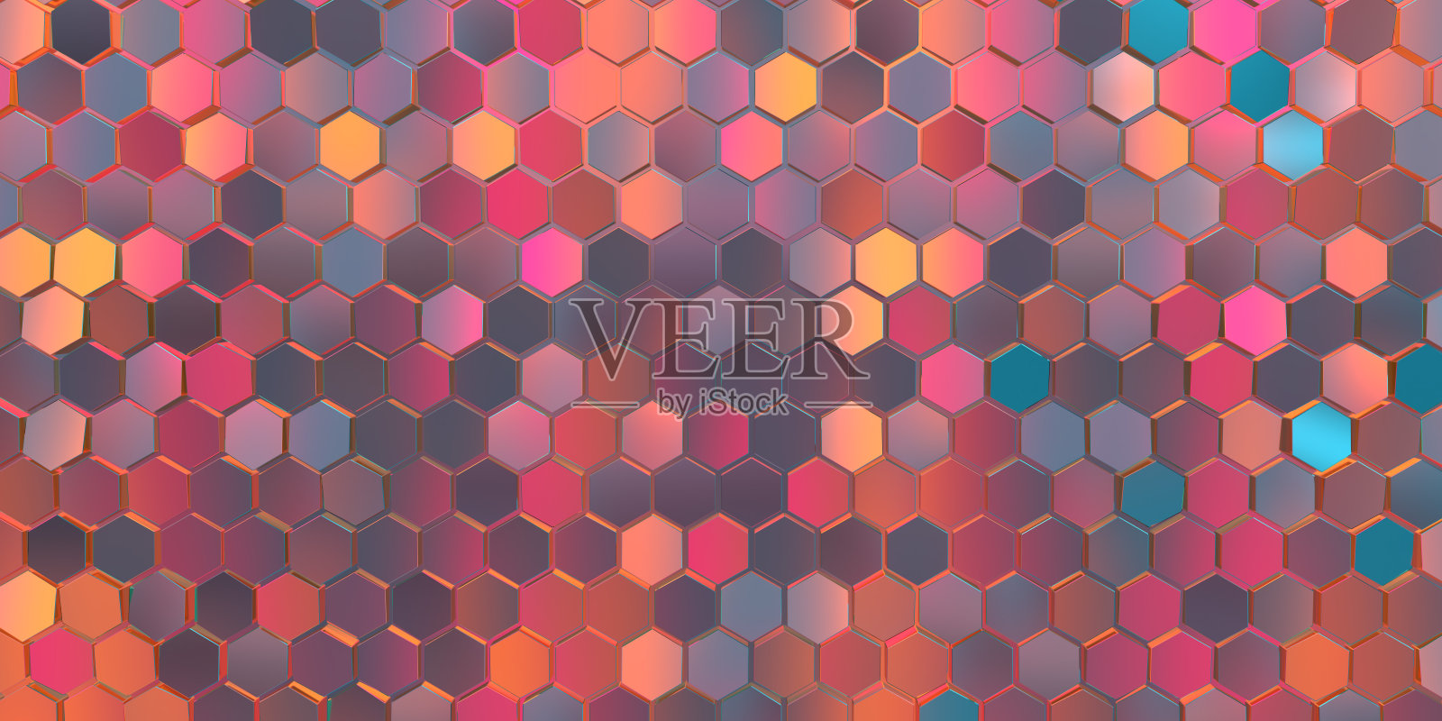 抽象的六边形背景与复制空间。照片摄影图片