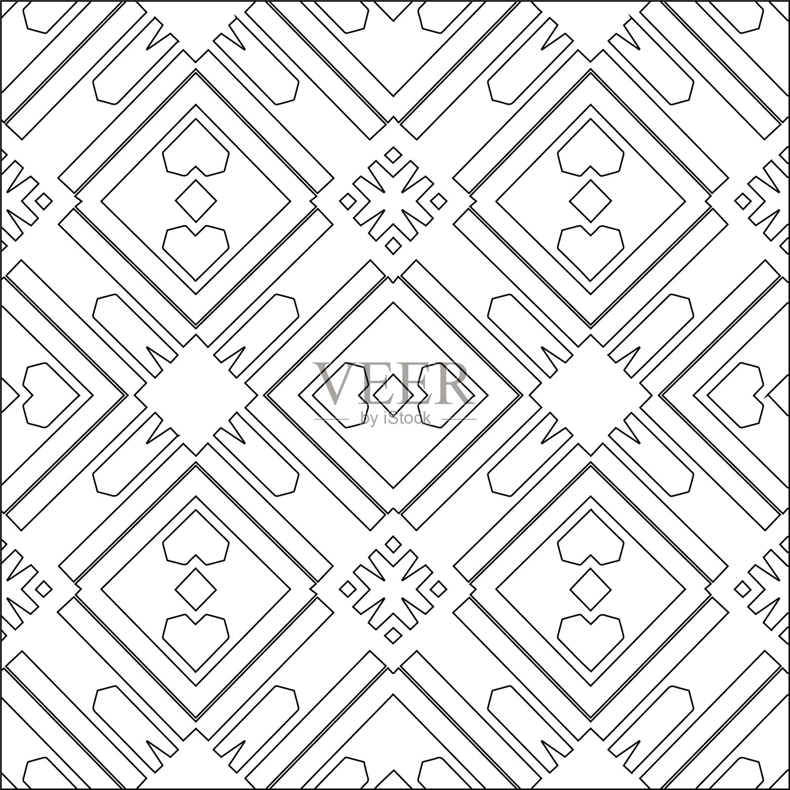 带有三角形元素的几何图案插画图片素材