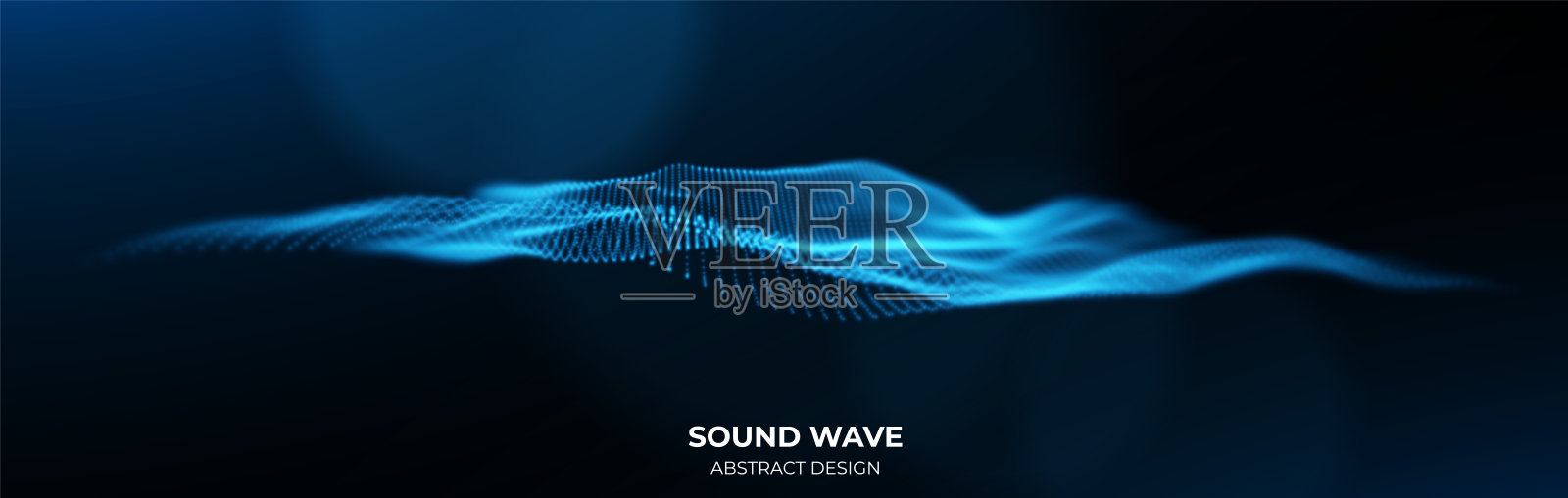 抽象的蓝色粒子背景。流波与点景观。数字数据结构。未来的网格或声音网格。可视化模式点。技术的矢量插图。插画图片素材