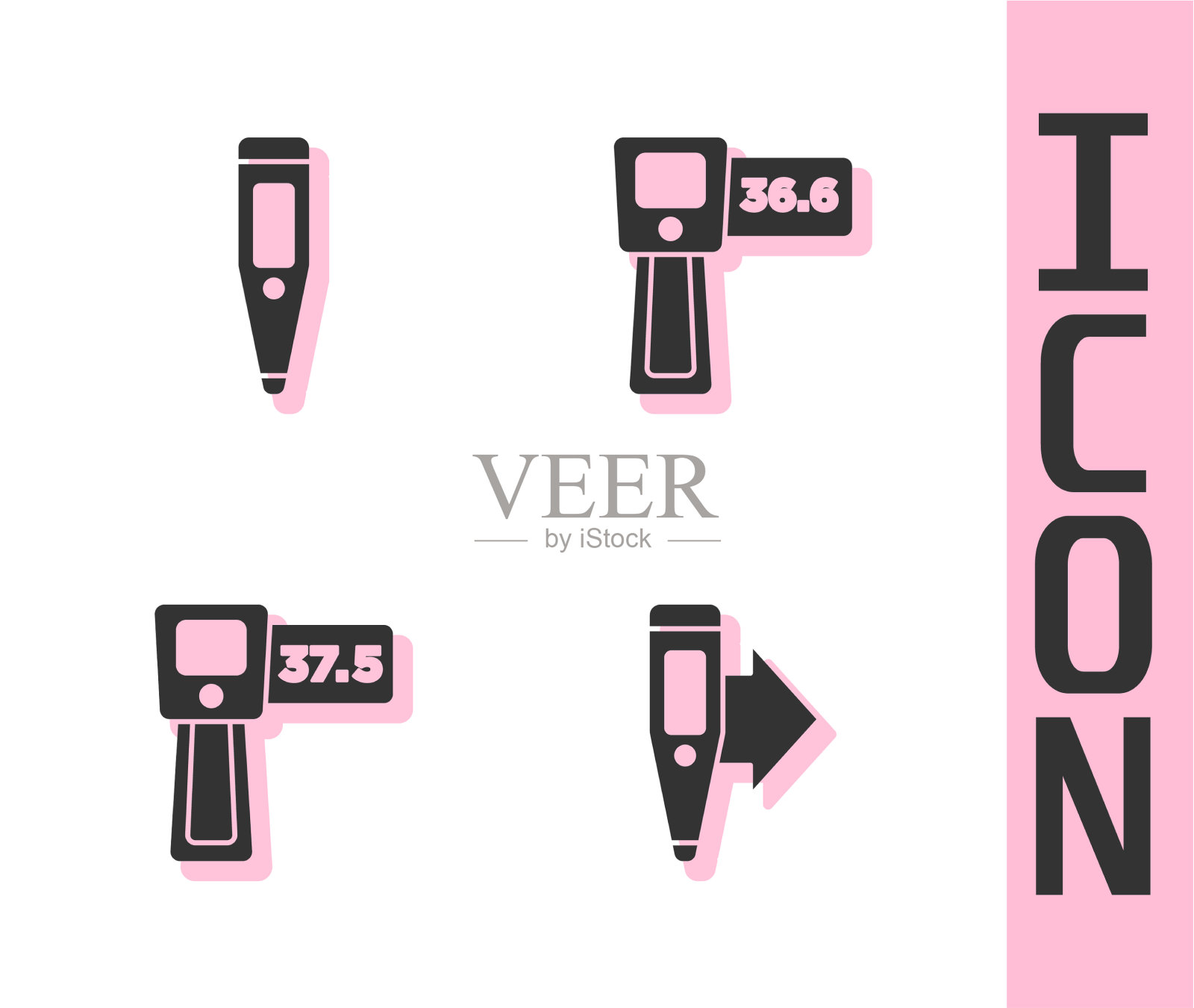 设置数字温度计和图标图标素材