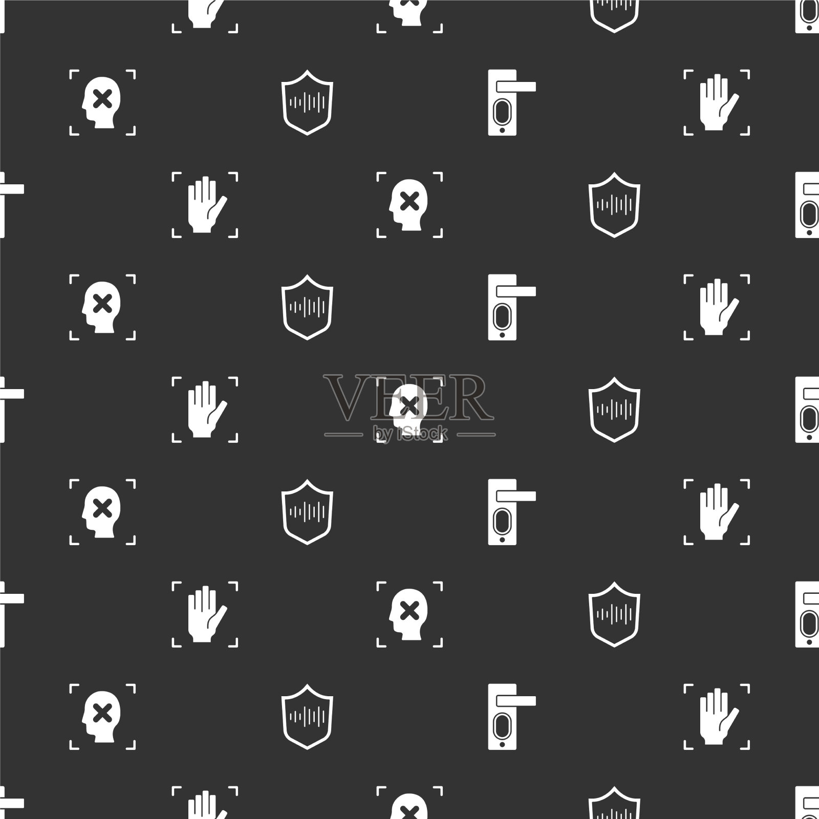 设置指纹门锁手掌识别图标素材