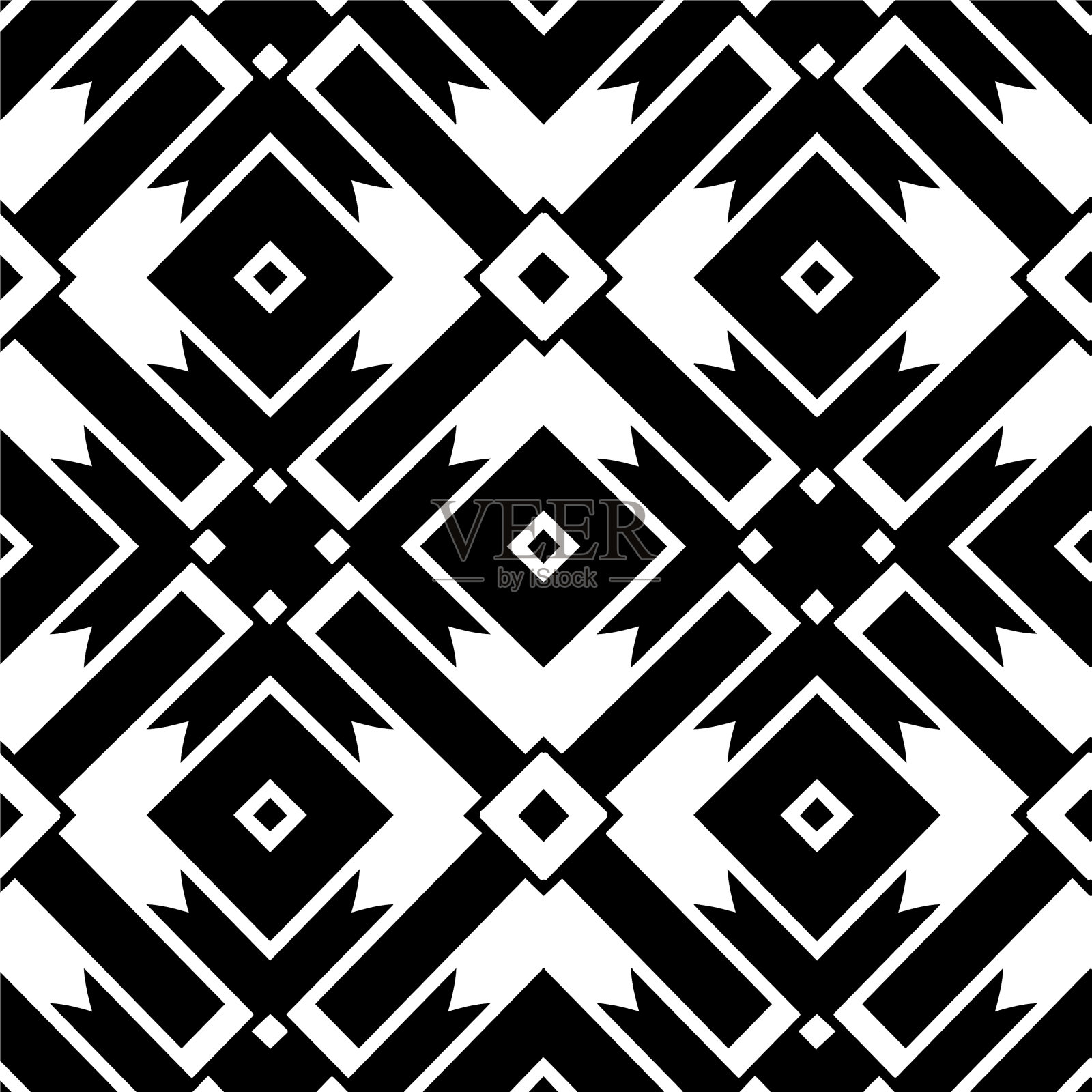 带有三角形元素的几何图案插画图片素材