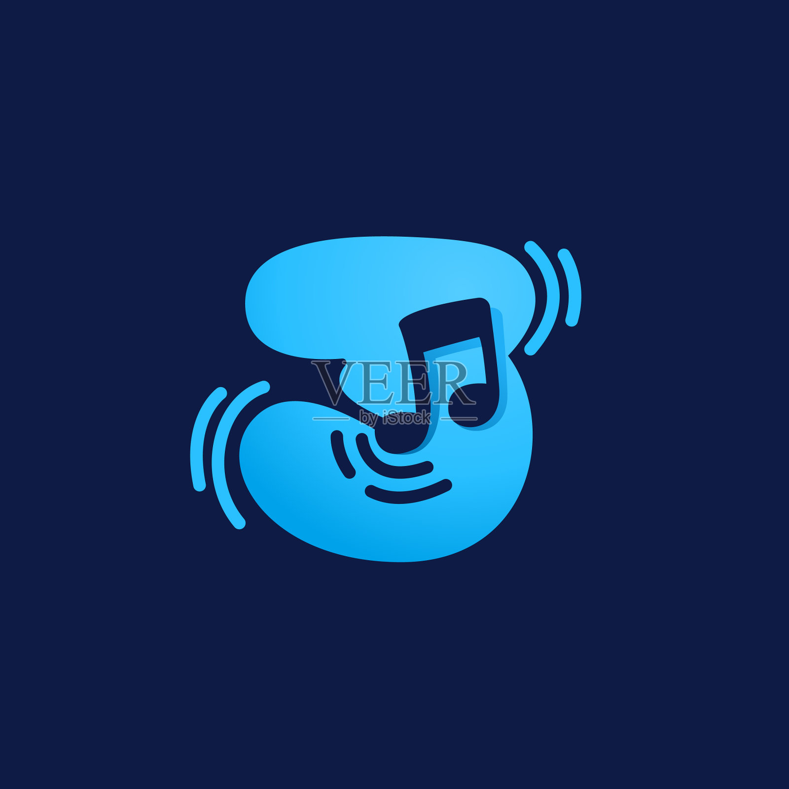 带音符的第三个标志插画图片素材